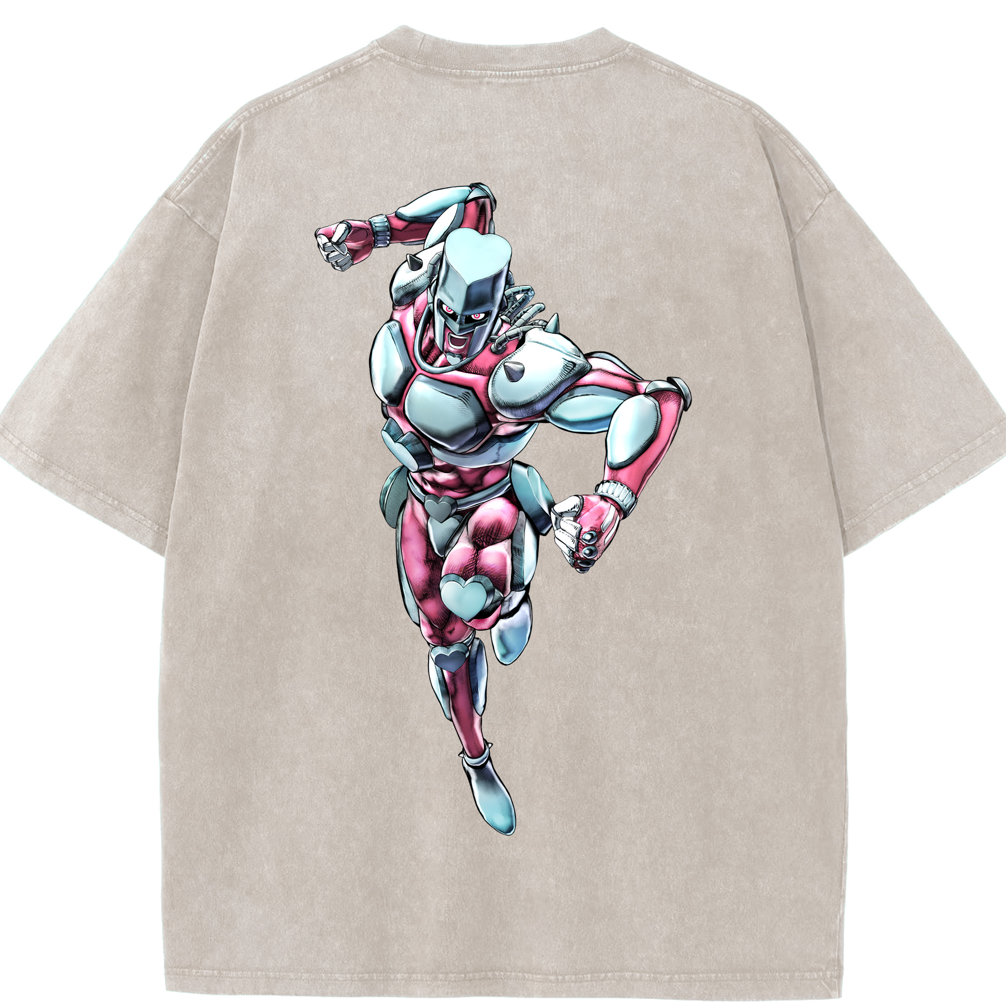 （画像用） ジョジョの奇妙な冒険 ひがしかた じょうすけ JoJo's Bizarre Adventure Higashikata Josuke 綿100% ヴィンテージ風 半袖Tシャツ（背面プリント）