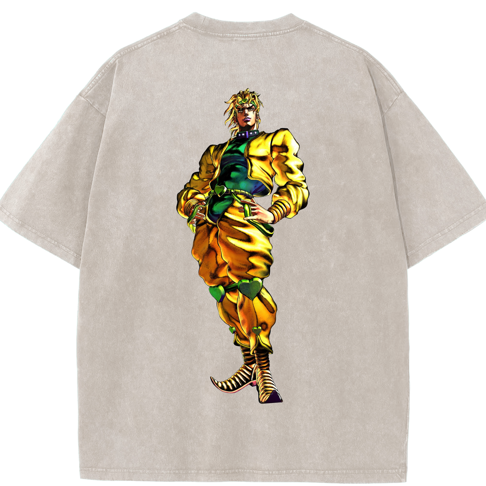 （画像用） ジョジョの奇妙な冒険 ディオ?ブランドー JoJo's Bizarre Adventure Dio Brando 綿100% ヴィンテージ風 半袖Tシャツ（背面プリント）