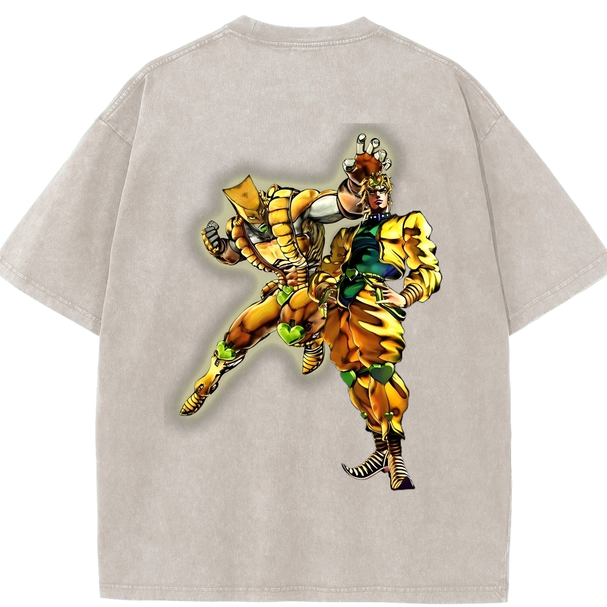 （画像用） ジョジョの奇妙な冒険 ディオ?ブランドー JoJo's Bizarre Adventure Dio Brando 綿100% ヴィンテージ風 半袖Tシャツ（背面プリント）