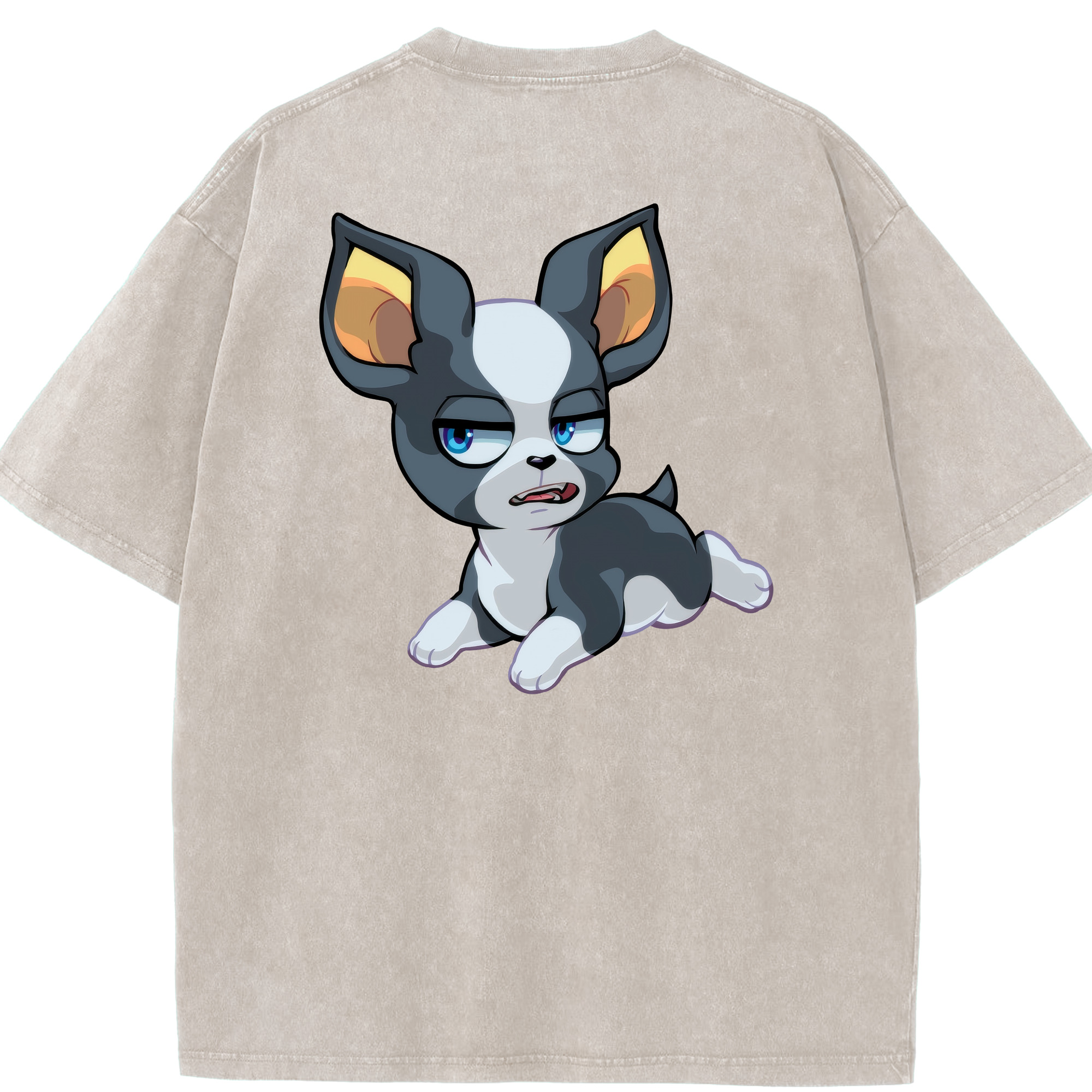 （画像用） ジョジョの奇妙な冒険 イギー JoJo's Bizarre Adventure Iggy 綿100% ヴィンテージ風 半袖Tシャツ（背面プリント）
