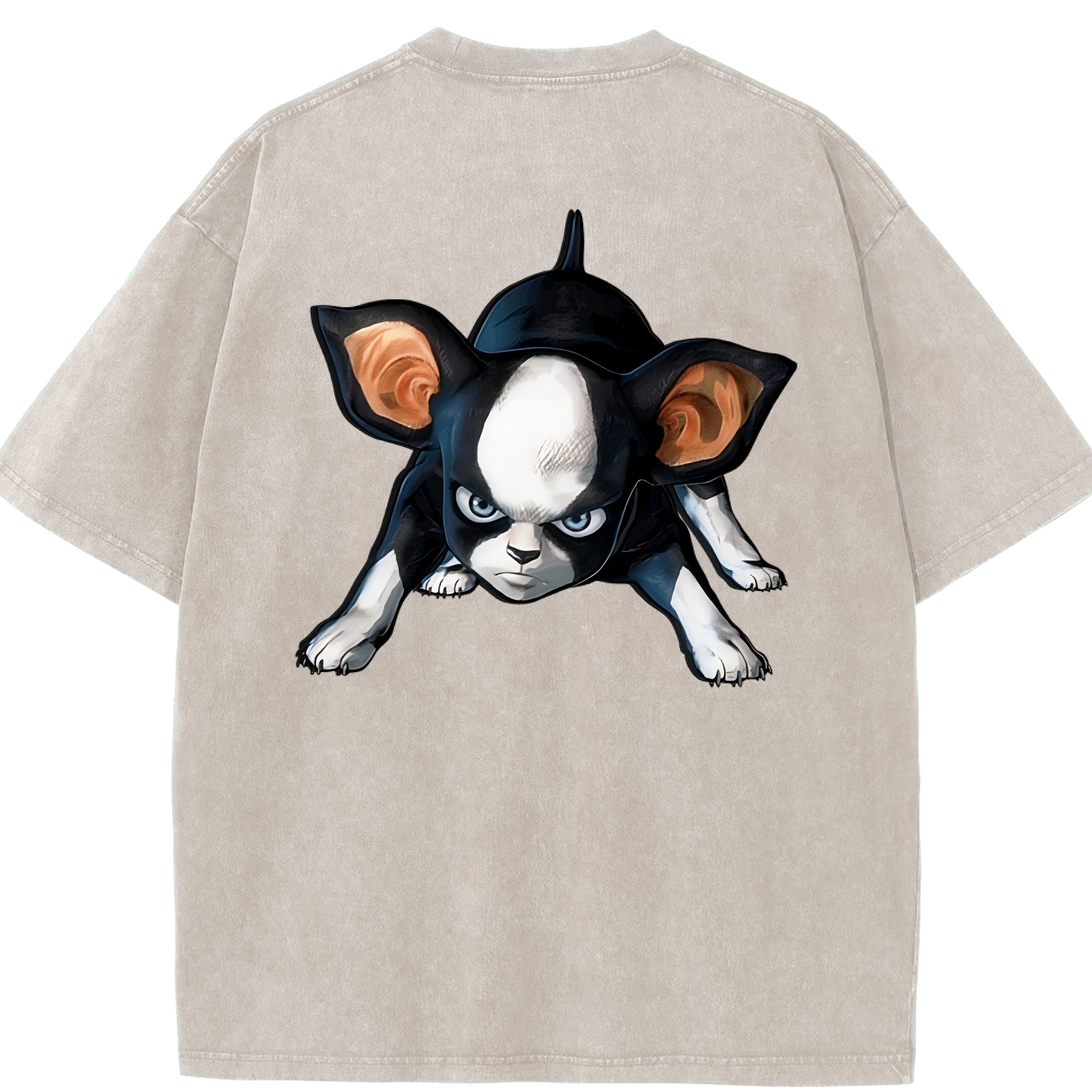 （画像用） ジョジョの奇妙な冒険 イギー JoJo's Bizarre Adventure Iggy 綿100% ヴィンテージ風 半袖Tシャツ（背面プリント）