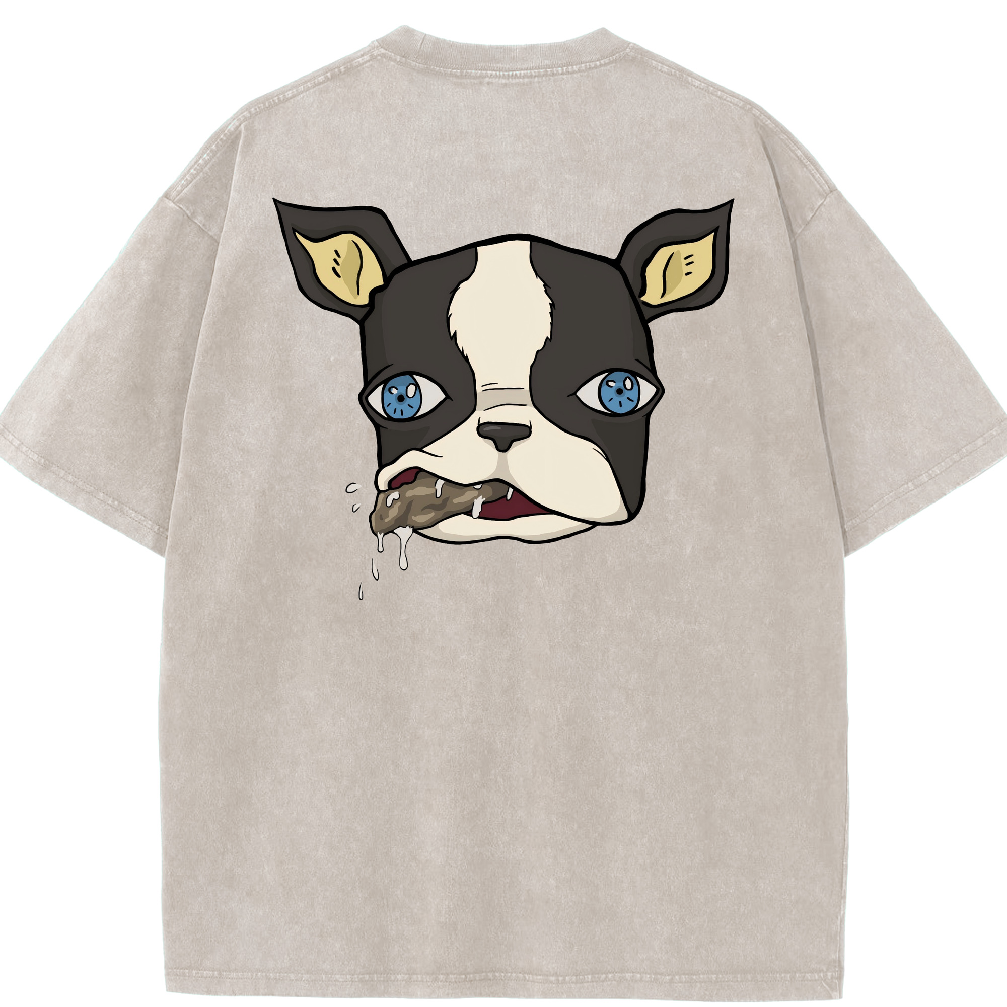 （画像用） ジョジョの奇妙な冒険 イギー JoJo's Bizarre Adventure Iggy 綿100% ヴィンテージ風 半袖Tシャツ（背面プリント）