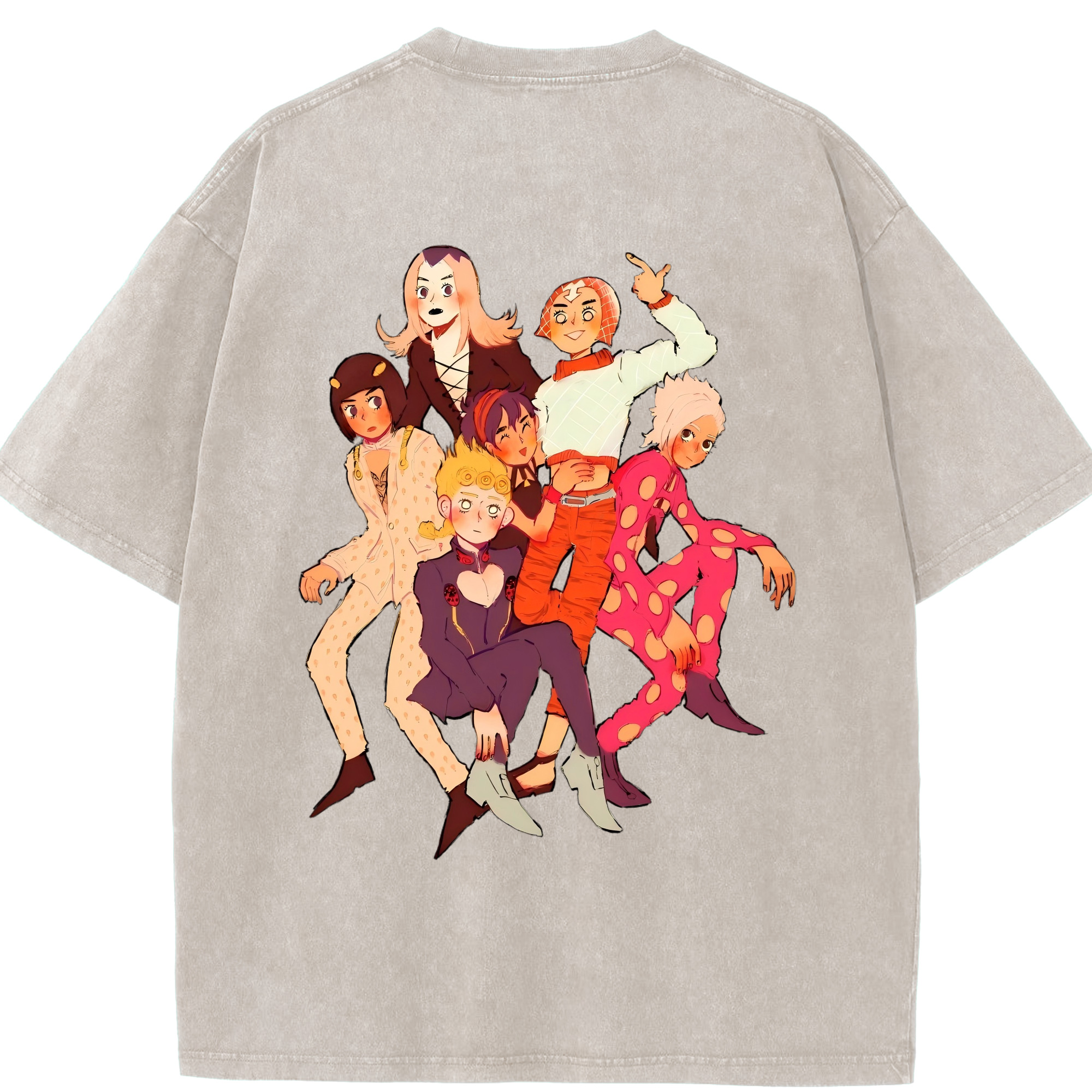 （画像用） ジョジョの奇妙な冒険 JoJo's Bizarre Adventure 綿100% ヴィンテージ風 半袖Tシャツ（背面プリント）