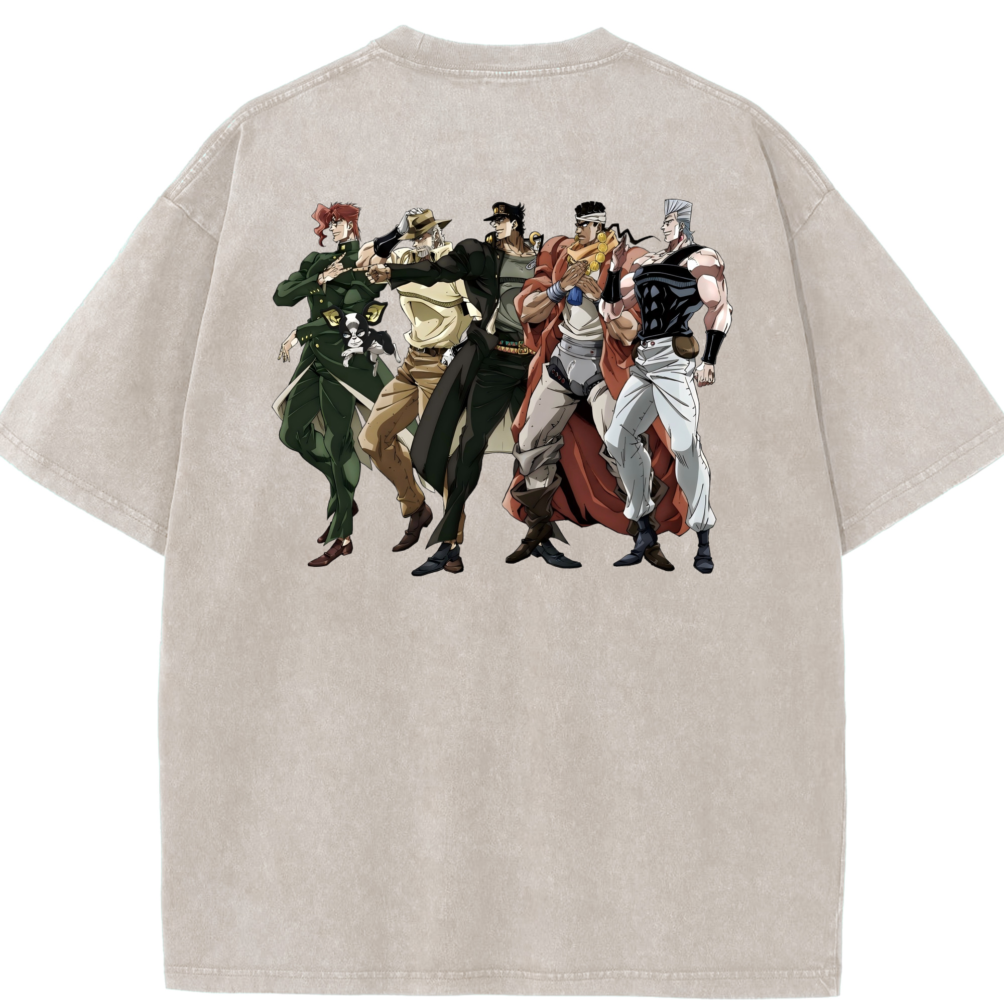 （画像用） ジョジョの奇妙な冒険 JoJo's Bizarre Adventure 綿100% ヴィンテージ風 半袖Tシャツ（背面プリント）