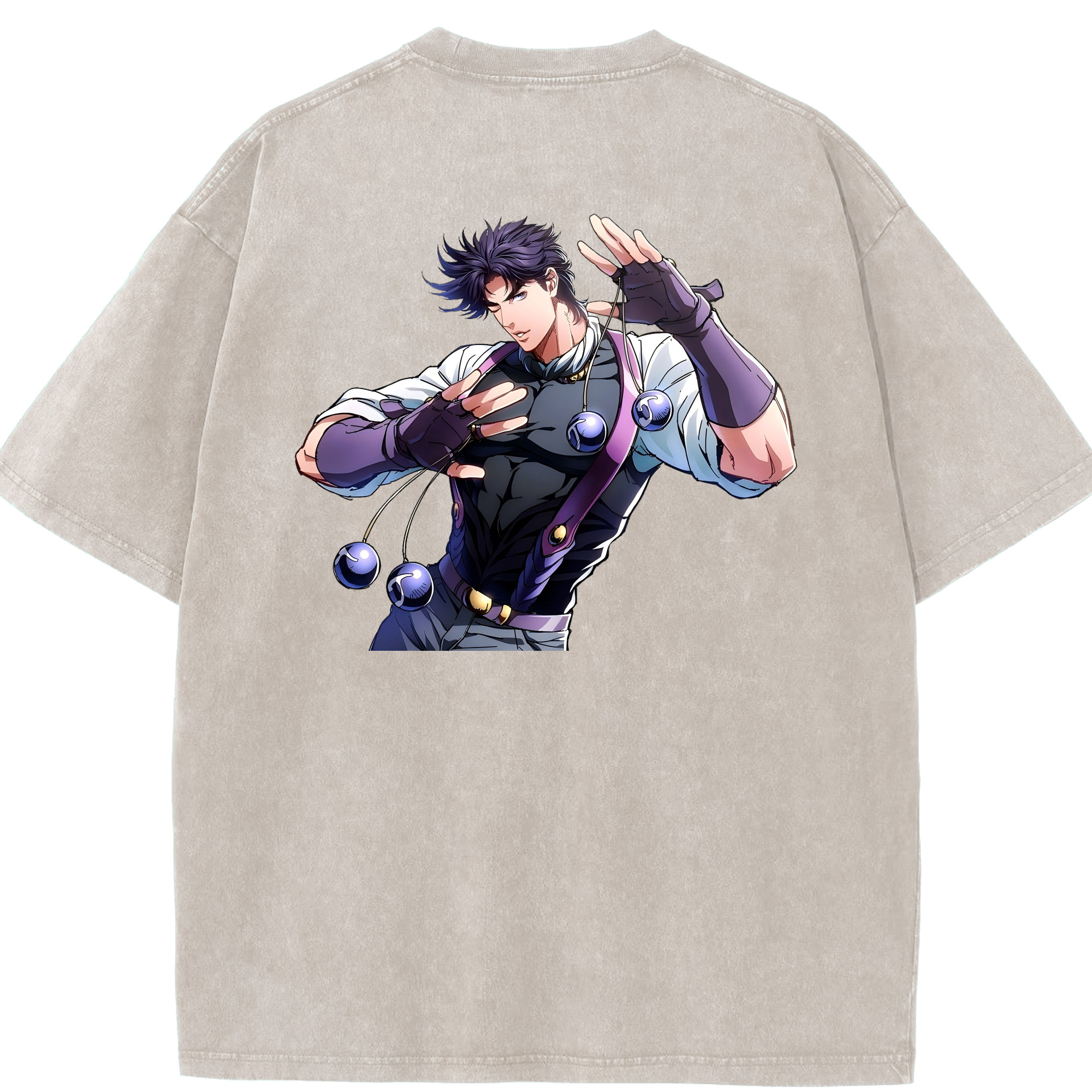 （画像用） ジョジョの奇妙な冒険 JoJo's Bizarre Adventure 綿100% ヴィンテージ風 半袖Tシャツ（背面プリント）
