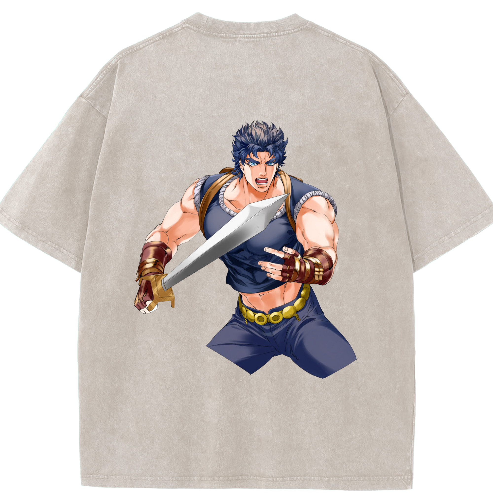 （画像用） ジョジョの奇妙な冒険 /ジョナサン?ジョースター JoJo's Bizarre Adventure Jonathan Joestar 綿100% ヴィンテージ風 半袖Tシャツ（背面プリント）