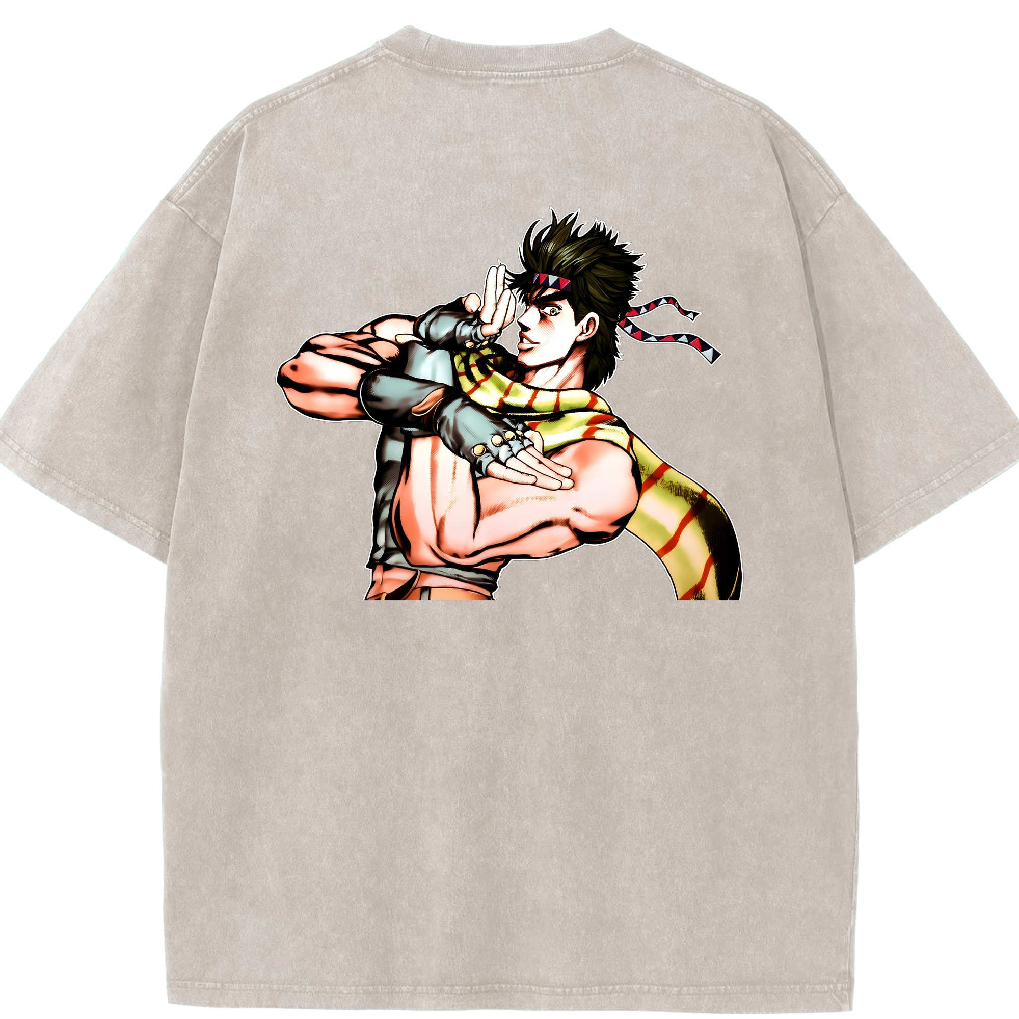 （画像用） ジョジョの奇妙な冒険 ジョセフ?ジョースター JoJo's Bizarre Adventure Joseph Joestar 綿100% ヴィンテージ風 半袖Tシャツ（背面プリント）
