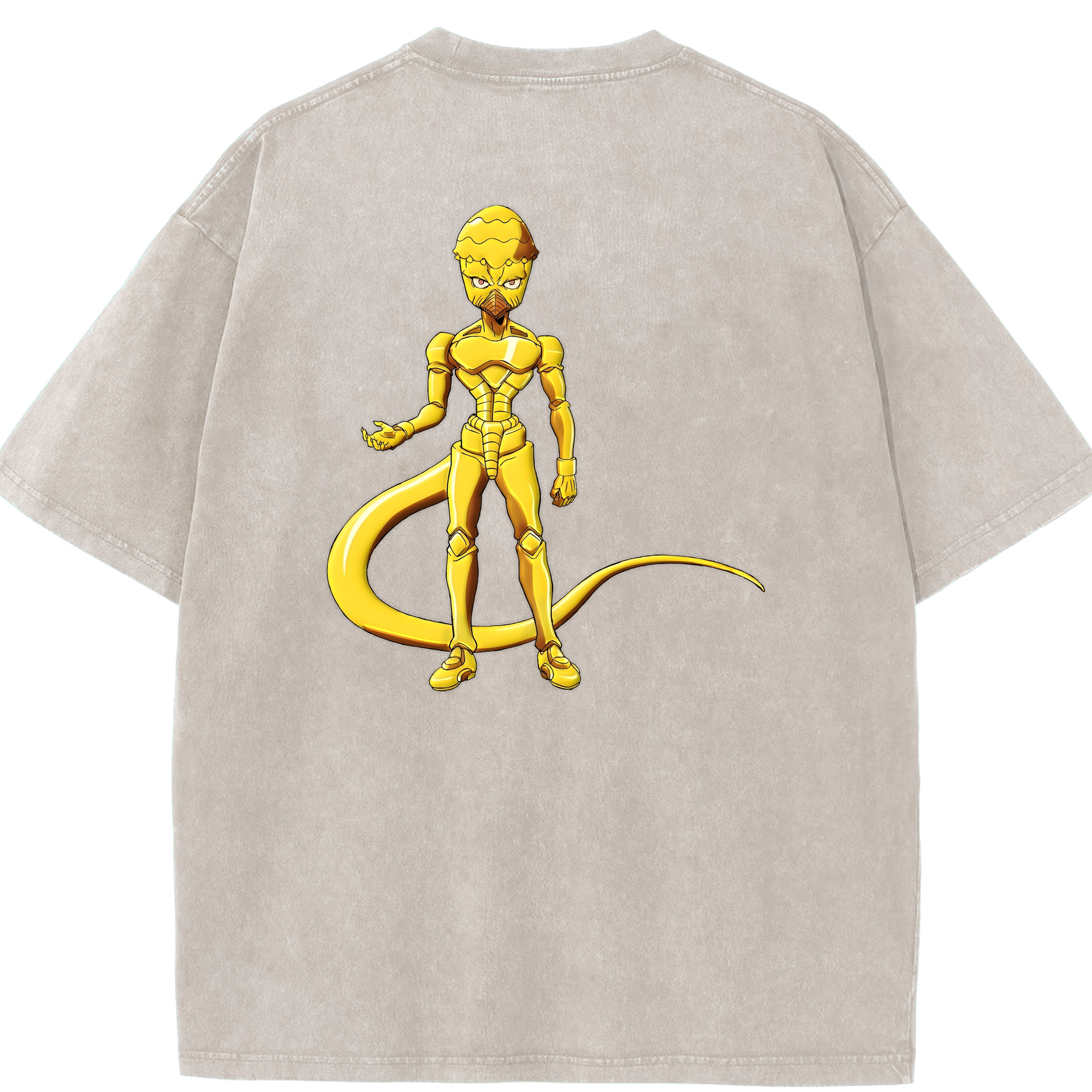（画像用） ジョジョの奇妙な冒険 おといし あきら JoJo's Bizarre Adventure Akira Otoishi 綿100% ヴィンテージ風 半袖Tシャツ（背面プリント）