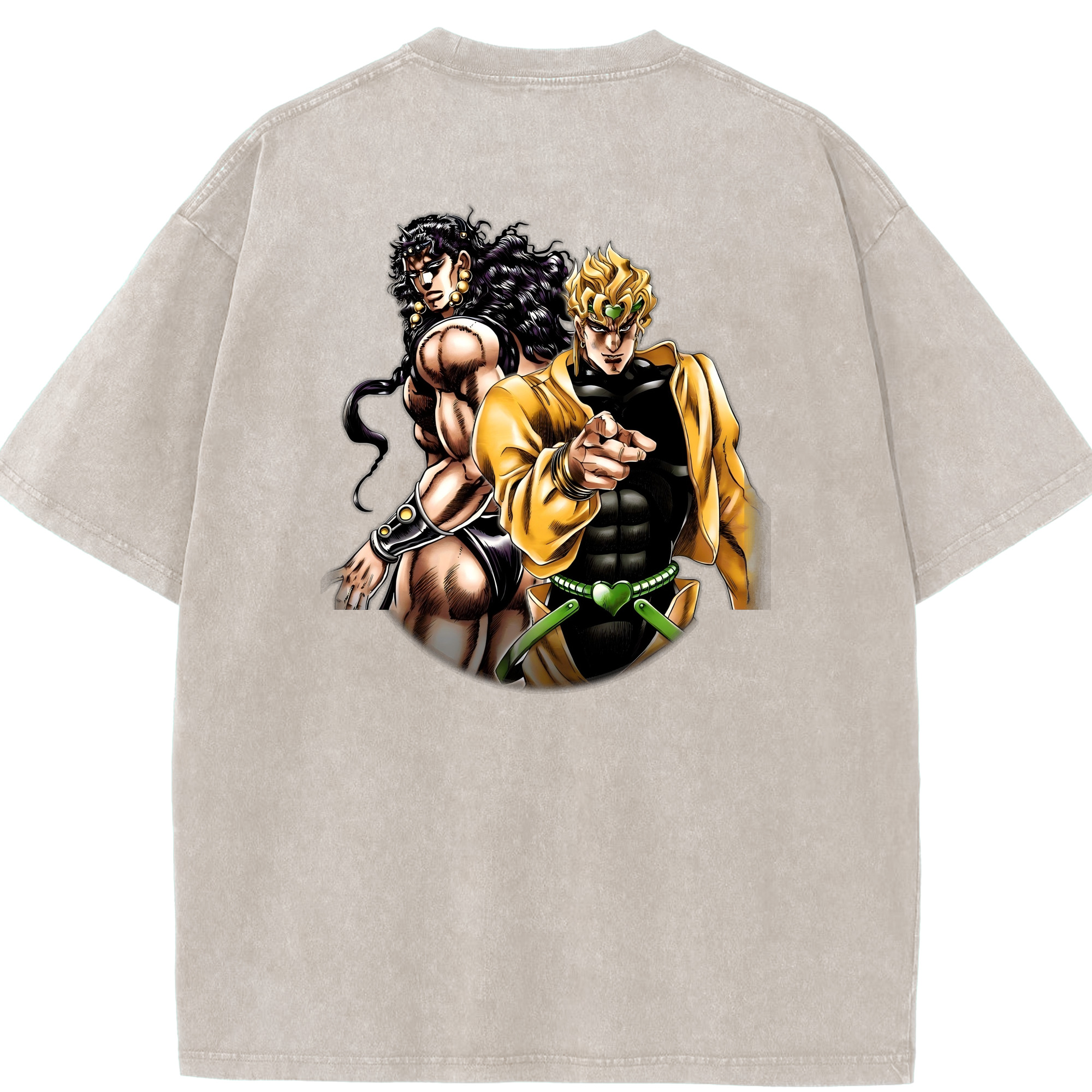 （画像用） ジョジョの奇妙な冒険 ディオ?ブランドー JoJo's Bizarre Adventure Dio Brando 綿100% ヴィンテージ風 半袖Tシャツ（背面プリント）