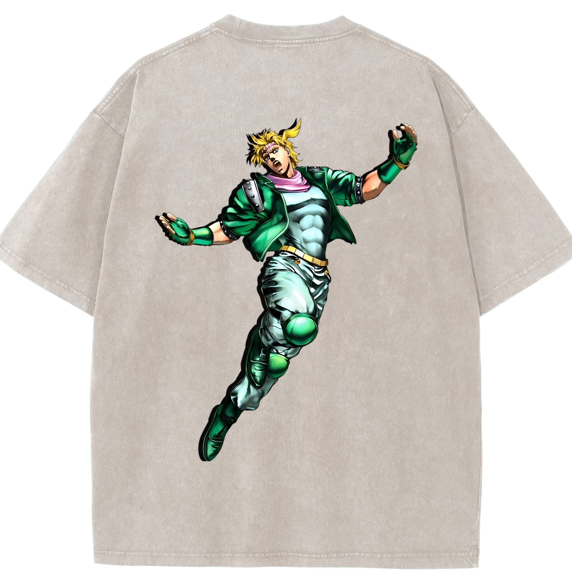（画像用） ジョジョの奇妙な冒険 ディオ?ブランドー JoJo's Bizarre Adventure Dio Brando 綿100% ヴィンテージ風 半袖Tシャツ（背面プリント）