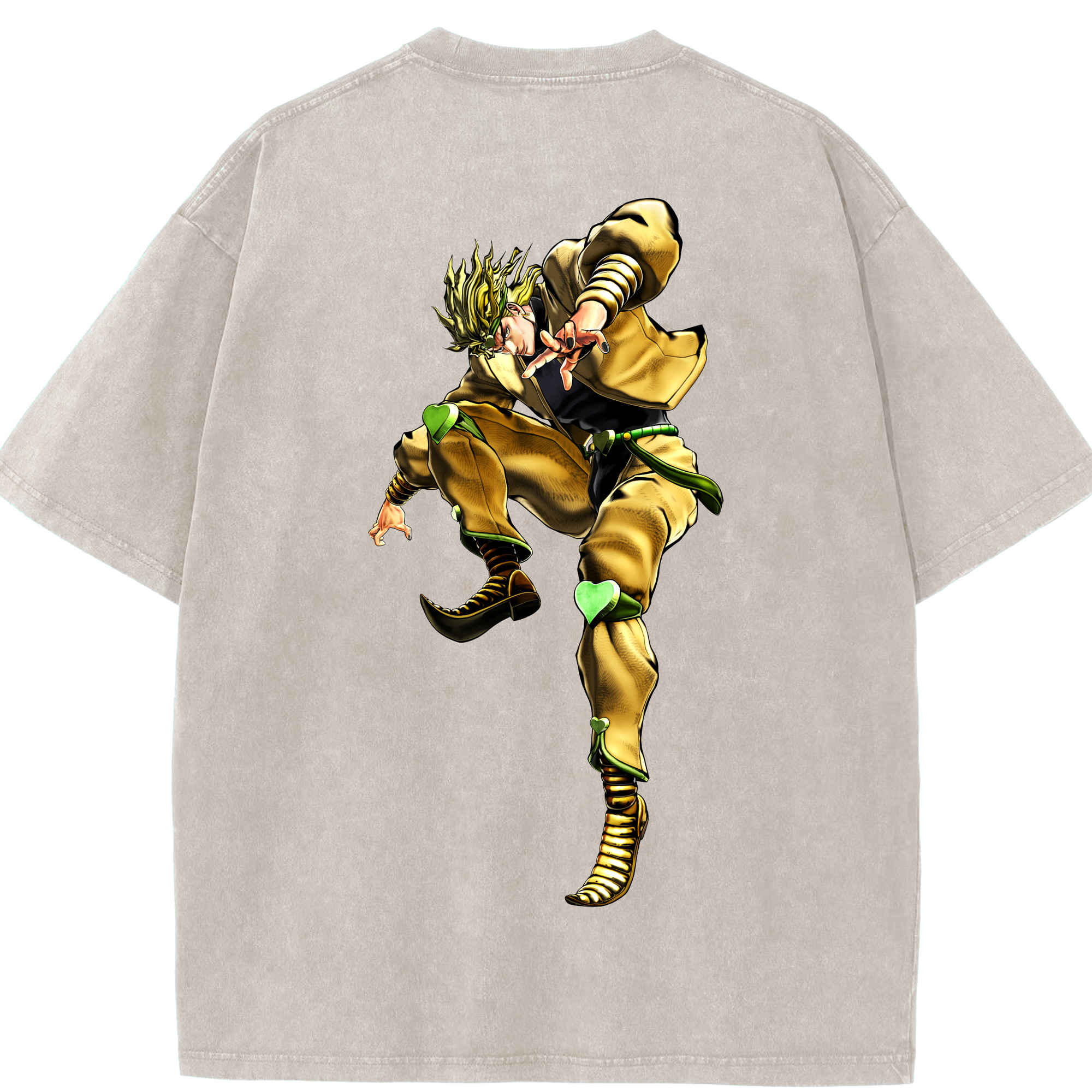 （画像用） ジョジョの奇妙な冒険 ディオ?ブランドー JoJo's Bizarre Adventure Dio Brando 綿100% ヴィンテージ風 半袖Tシャツ（背面プリント）