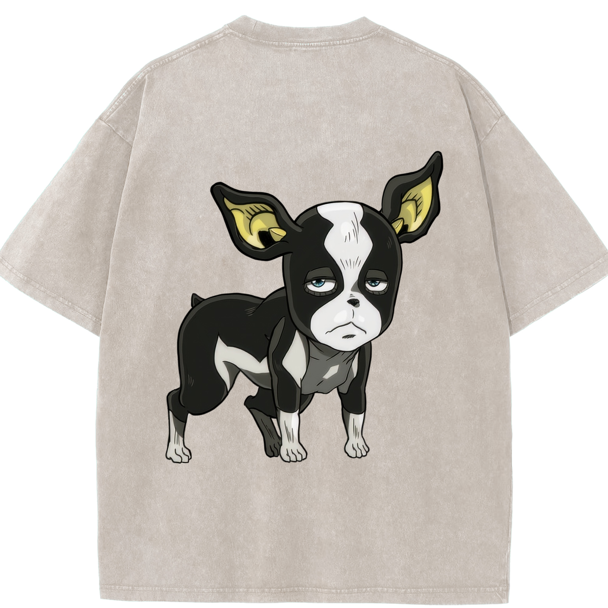 （画像用） ジョジョの奇妙な冒険 イギー JoJo's Bizarre Adventure Iggy 綿100% ヴィンテージ風 半袖Tシャツ（背面プリント）