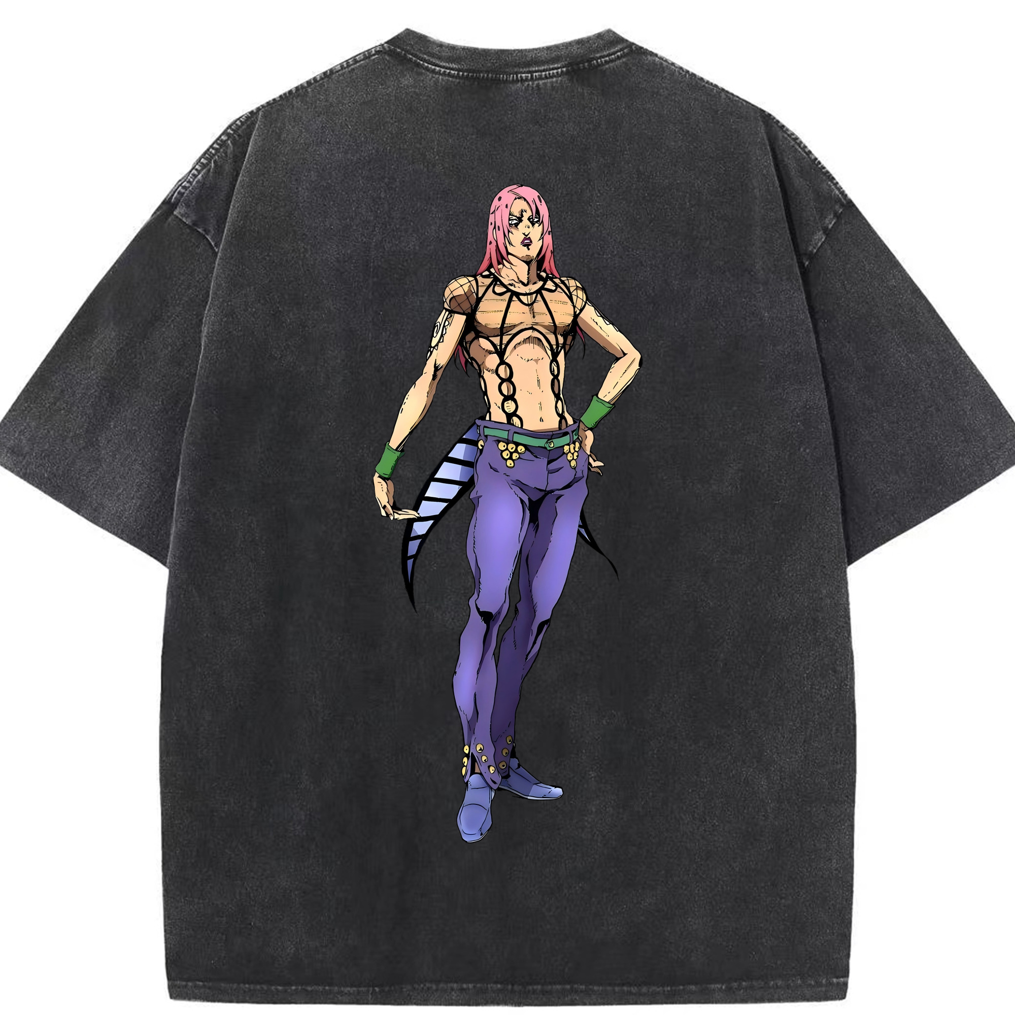 （画像用） ジョジョの奇妙な冒険 ビネガー?ドッピオ JoJo's Bizarre Adventure Vinegar Doppio 綿100% ヴィンテージ風 半袖Tシャツ（背面プリント）