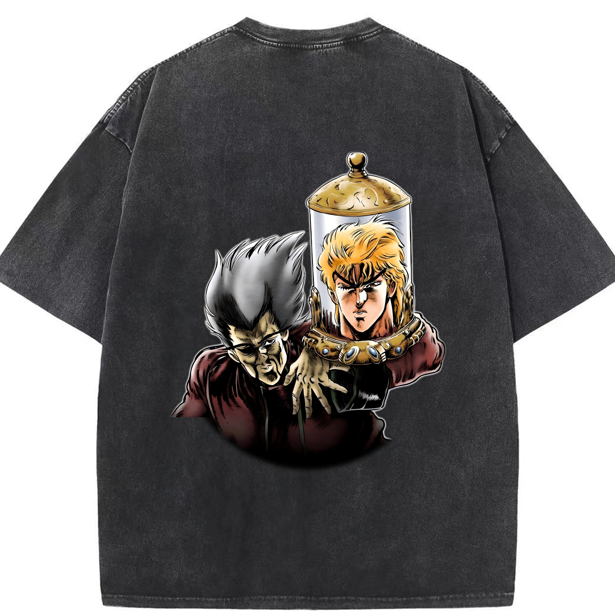 （画像用） ジョジョの奇妙な冒険 ディオ?ブランドー JoJo's Bizarre Adventure Dio Brando 綿100% ヴィンテージ風 半袖Tシャツ（背面プリント）
