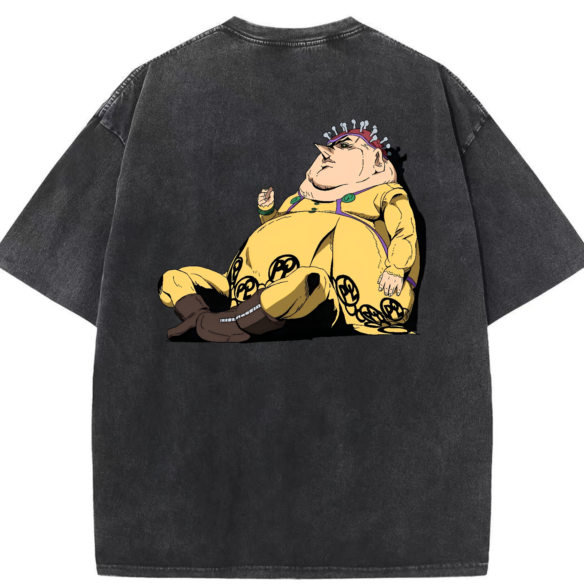 （画像用） ジョジョの奇妙な冒険 ポルポ JoJo's Bizarre Adventure Polpo 綿100% ヴィンテージ風 半袖Tシャツ（背面プリント）