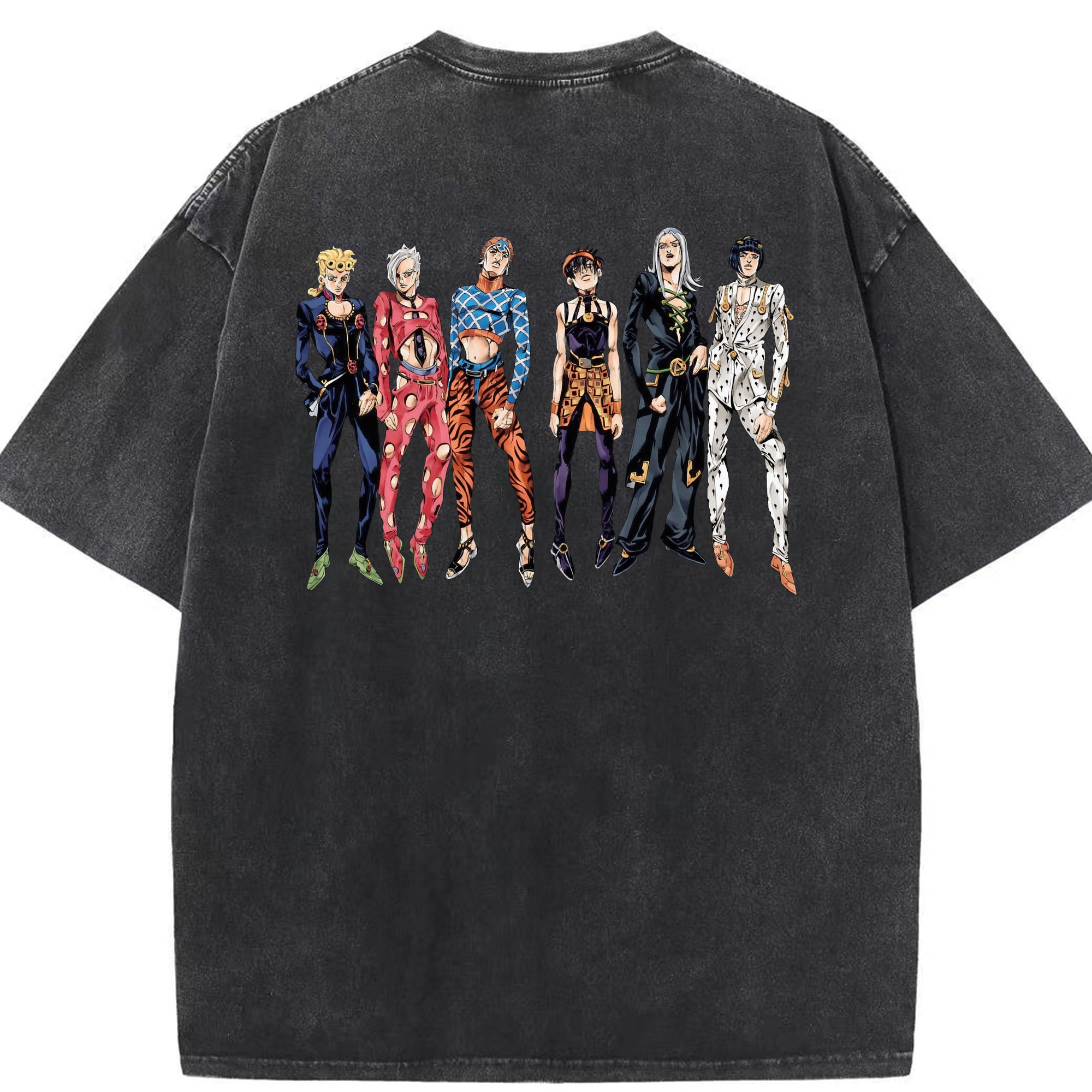（画像用） ジョジョの奇妙な冒険 JoJo's Bizarre Adventure 綿100% ヴィンテージ風 半袖Tシャツ（背面プリント）