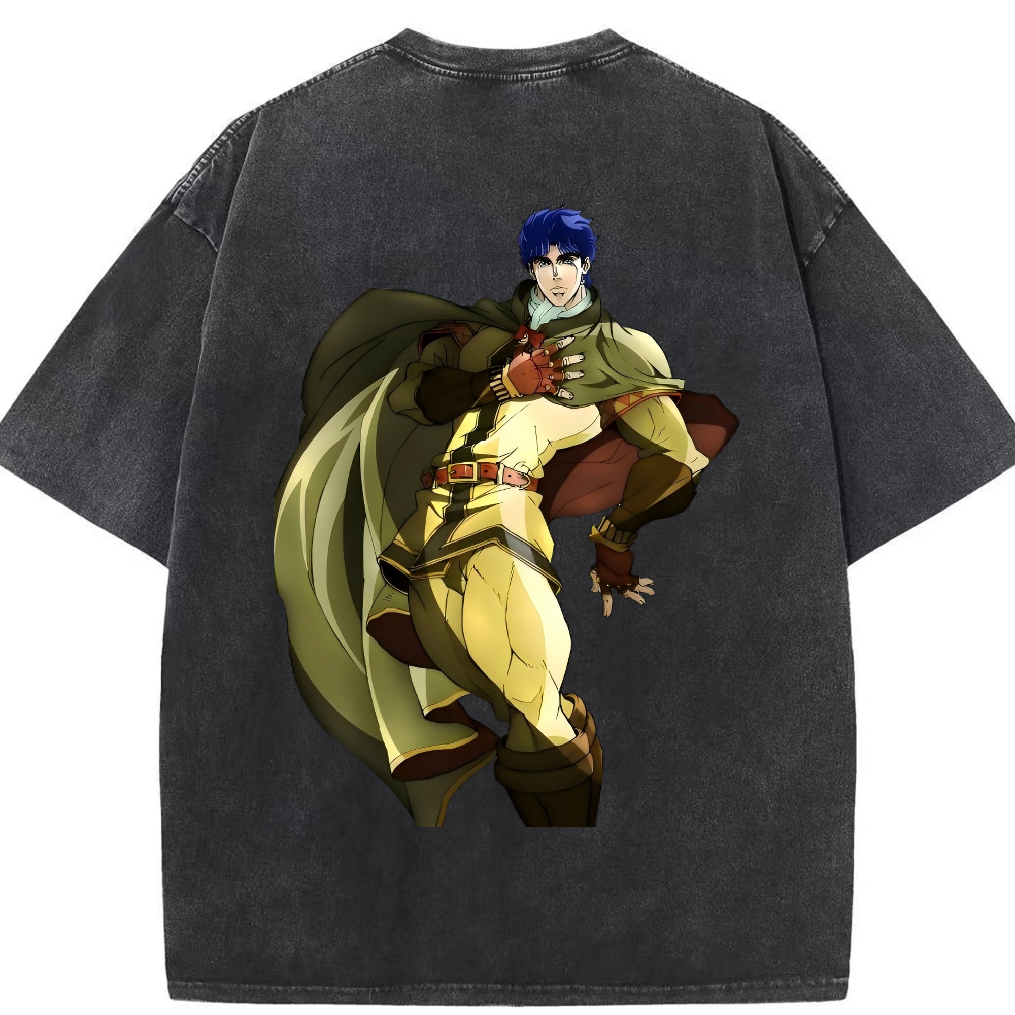 （画像用） ジョジョの奇妙な冒険 /ジョナサン?ジョースター JoJo's Bizarre Adventure Jonathan Joestar 綿100% ヴィンテージ風 半袖Tシャツ（背面プリント）