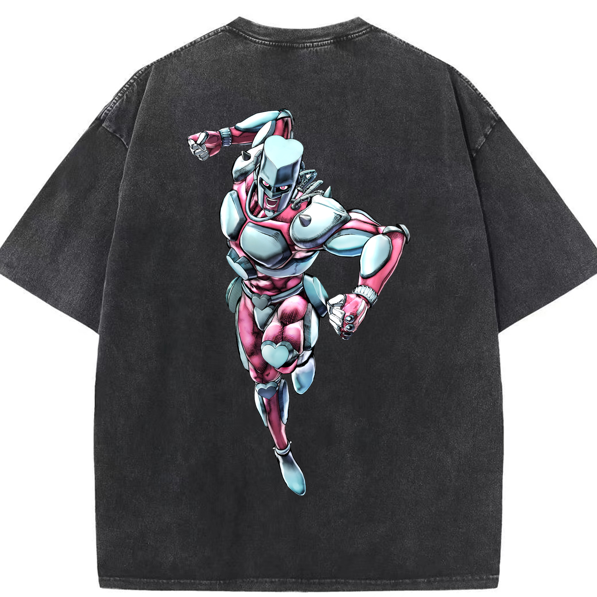 （画像用） ジョジョの奇妙な冒険 ひがしかた じょうすけ JoJo's Bizarre Adventure Higashikata Josuke 綿100% ヴィンテージ風 半袖Tシャツ（背面プリント）