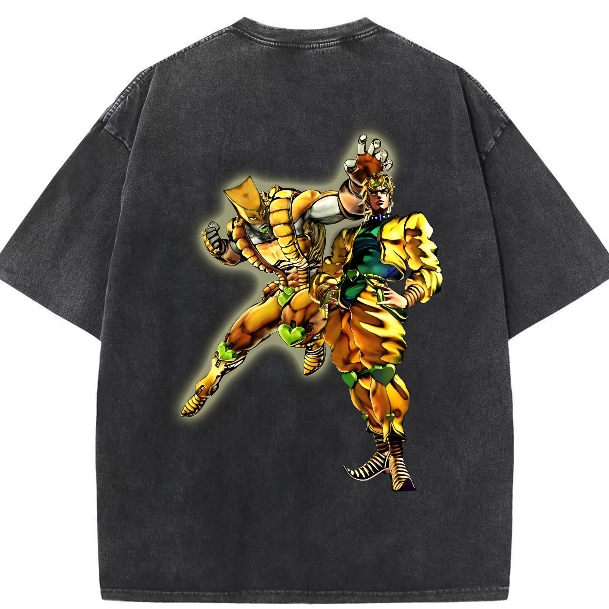 （画像用） ジョジョの奇妙な冒険 ディオ?ブランドー JoJo's Bizarre Adventure Dio Brando 綿100% ヴィンテージ風 半袖Tシャツ（背面プリント）