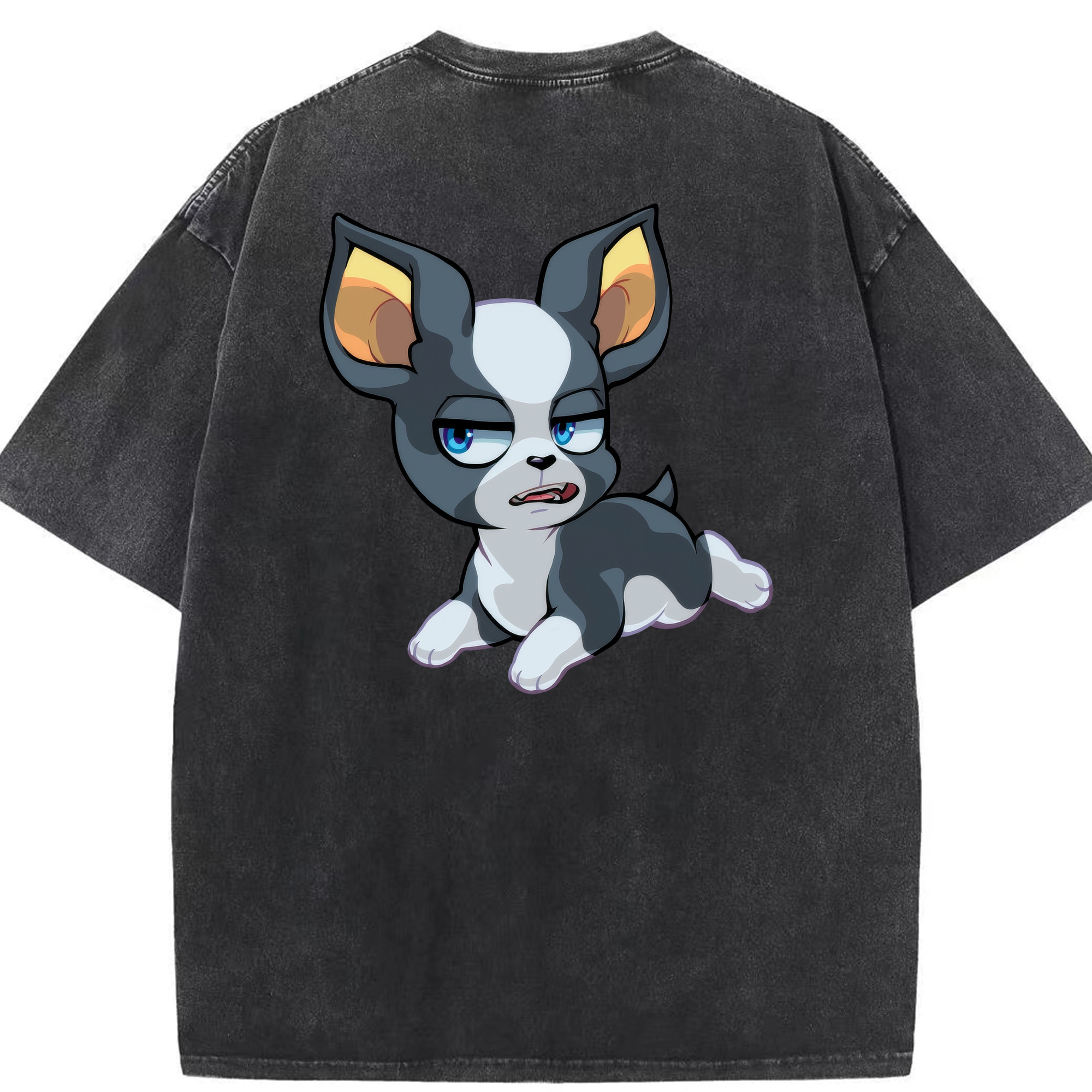 （画像用） ジョジョの奇妙な冒険 イギー JoJo's Bizarre Adventure Iggy 綿100% ヴィンテージ風 半袖Tシャツ（背面プリント）
