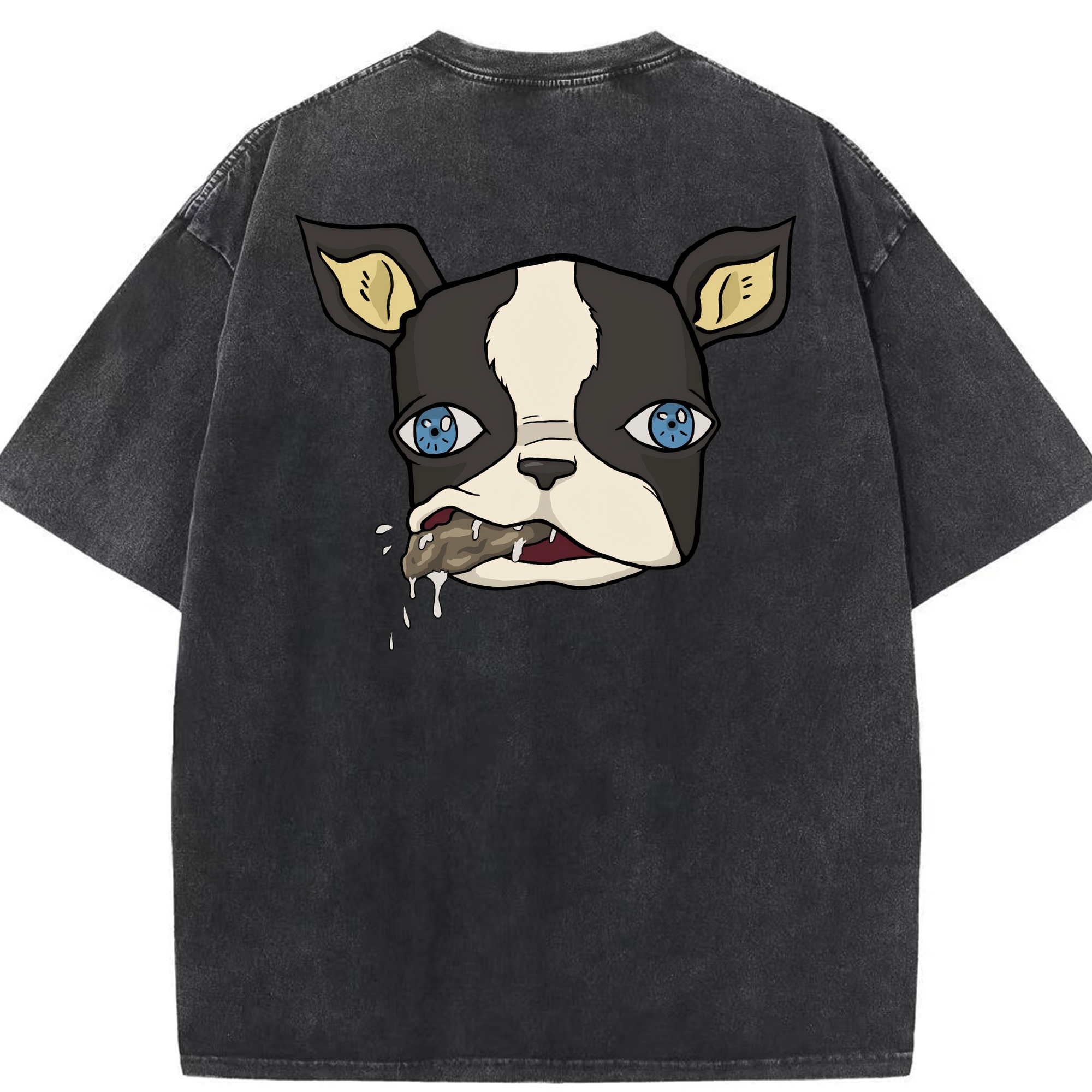 （画像用） ジョジョの奇妙な冒険 イギー JoJo's Bizarre Adventure Iggy 綿100% ヴィンテージ風 半袖Tシャツ（背面プリント）