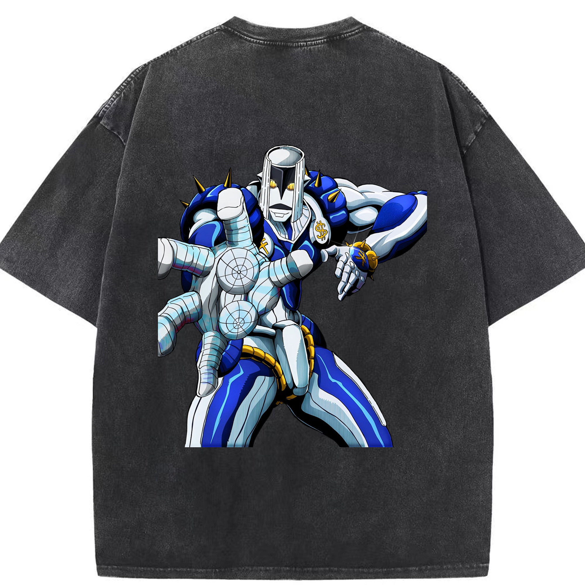 （画像用） ジョジョの奇妙な冒険 虹村億泰 にじむら おくやす JoJo's Bizarre Adventure Nijimura Okuyasu 綿100% ヴィンテージ風 半袖Tシャツ（背面プリント）