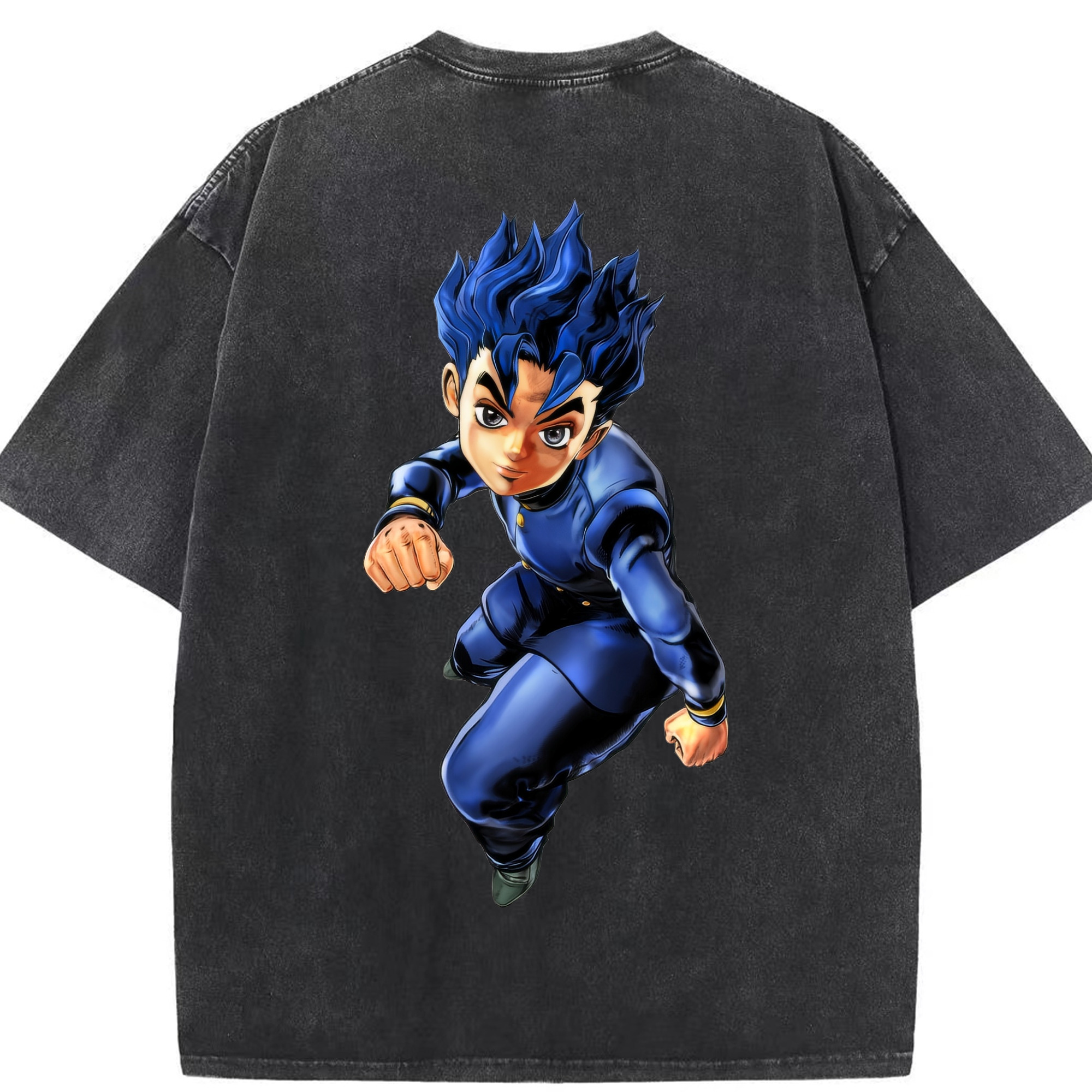 （画像用） ジョジョの奇妙な冒険 広瀨康一 JoJo's Bizarre Adventure Hirose Koichi 綿100% ヴィンテージ風 半袖Tシャツ（背面プリント）