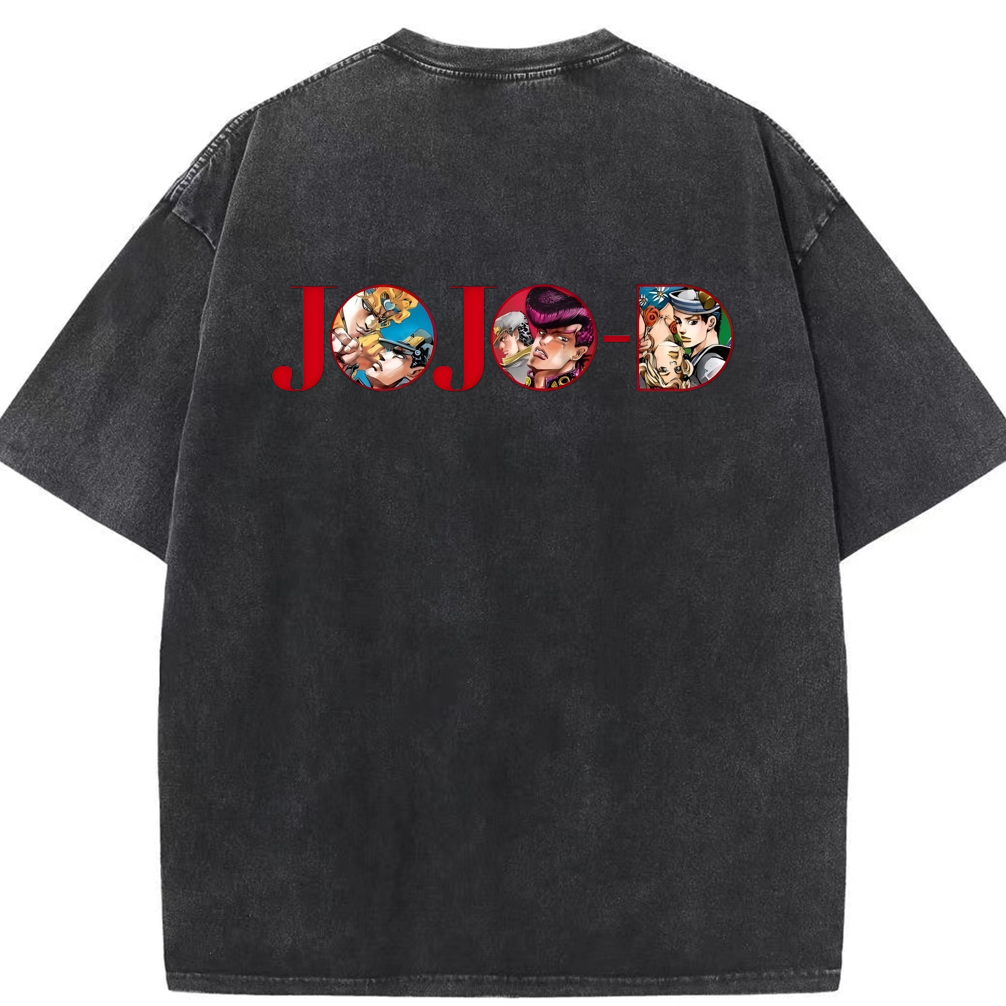 （画像用） ジョジョの奇妙な冒険 JoJo's Bizarre Adventure 綿100% ヴィンテージ風 半袖Tシャツ（背面プリント）