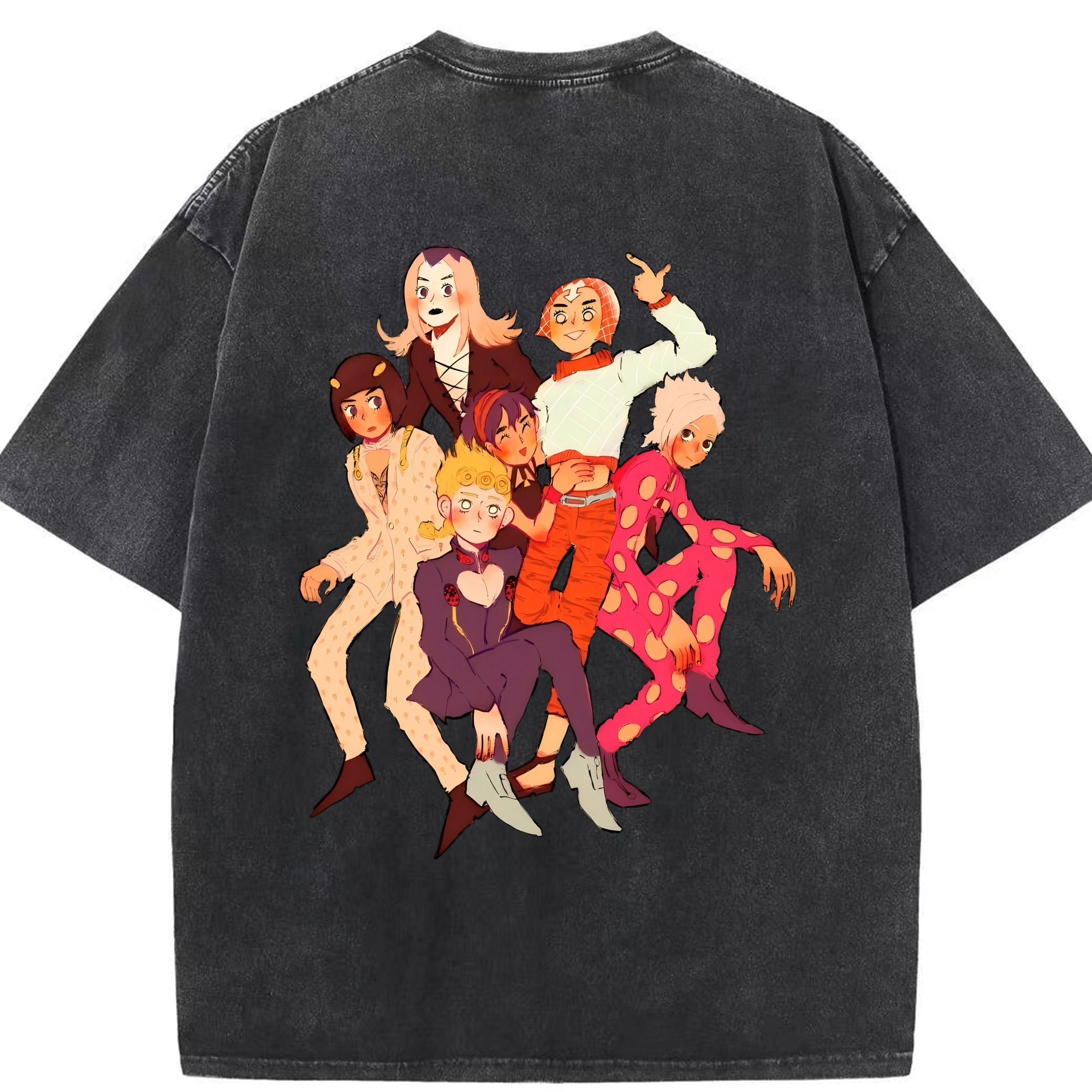 （画像用） ジョジョの奇妙な冒険 JoJo's Bizarre Adventure 綿100% ヴィンテージ風 半袖Tシャツ（背面プリント）