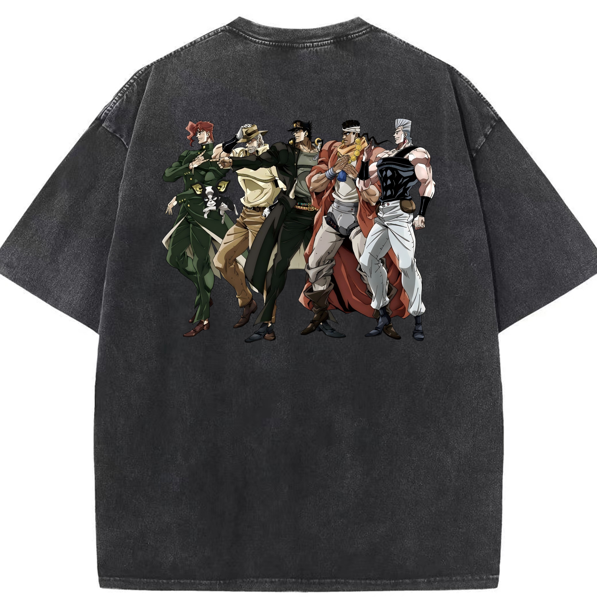 （画像用） ジョジョの奇妙な冒険 JoJo's Bizarre Adventure 綿100% ヴィンテージ風 半袖Tシャツ（背面プリント）