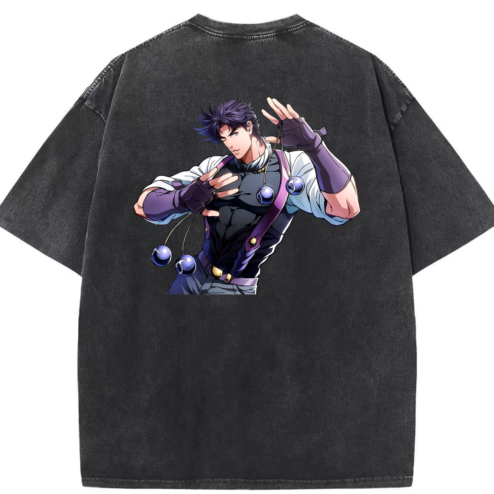 （画像用） ジョジョの奇妙な冒険 JoJo's Bizarre Adventure 綿100% ヴィンテージ風 半袖Tシャツ（背面プリント）