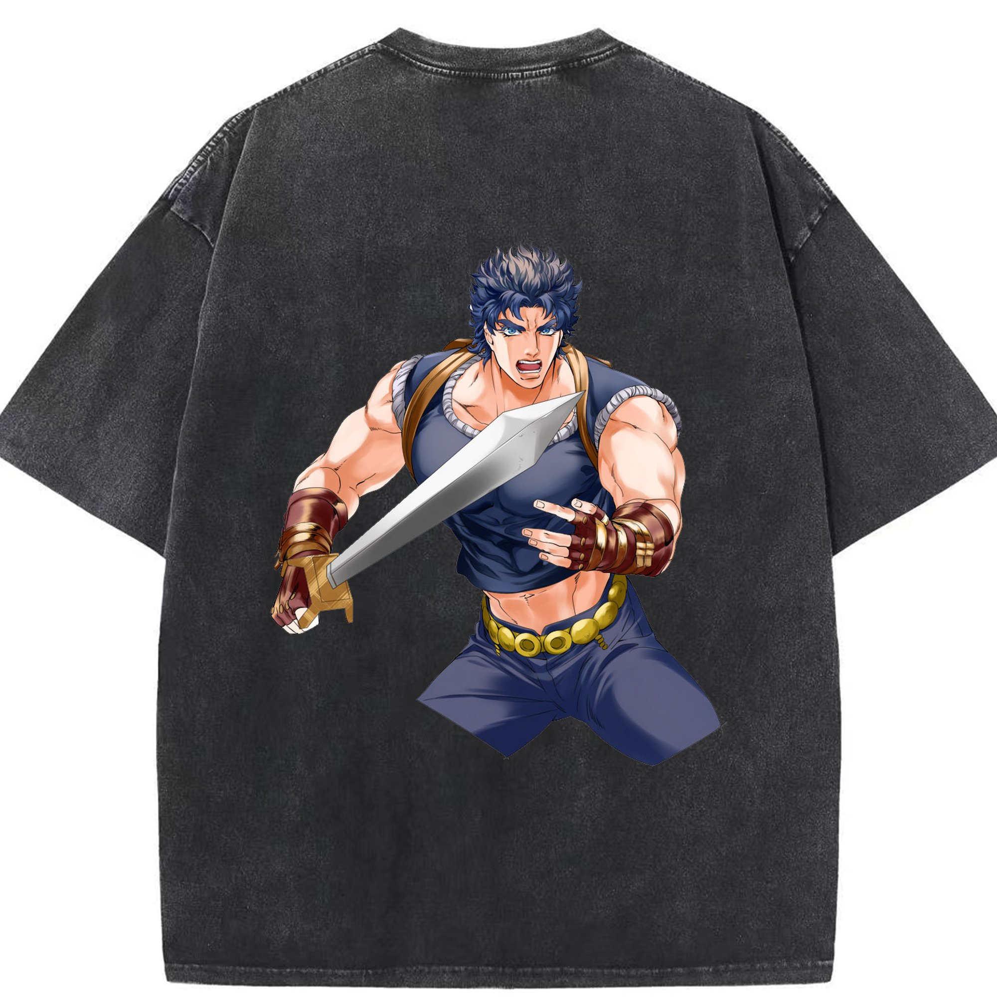 （画像用） ジョジョの奇妙な冒険 /ジョナサン?ジョースター JoJo's Bizarre Adventure Jonathan Joestar 綿100% ヴィンテージ風 半袖Tシャツ（背面プリント）