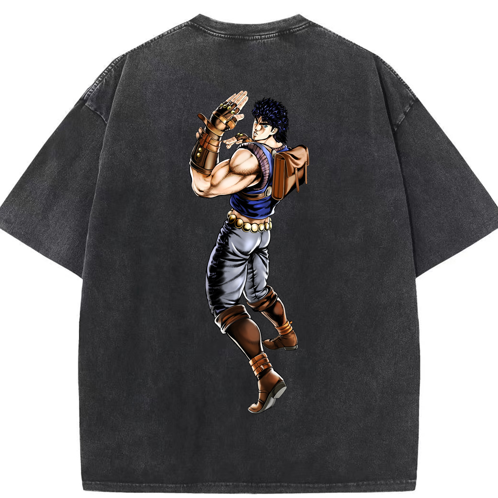 （画像用） ジョジョの奇妙な冒険 /ジョナサン?ジョースター JoJo's Bizarre Adventure Jonathan Joestar 綿100% ヴィンテージ風 半袖Tシャツ（背面プリント）