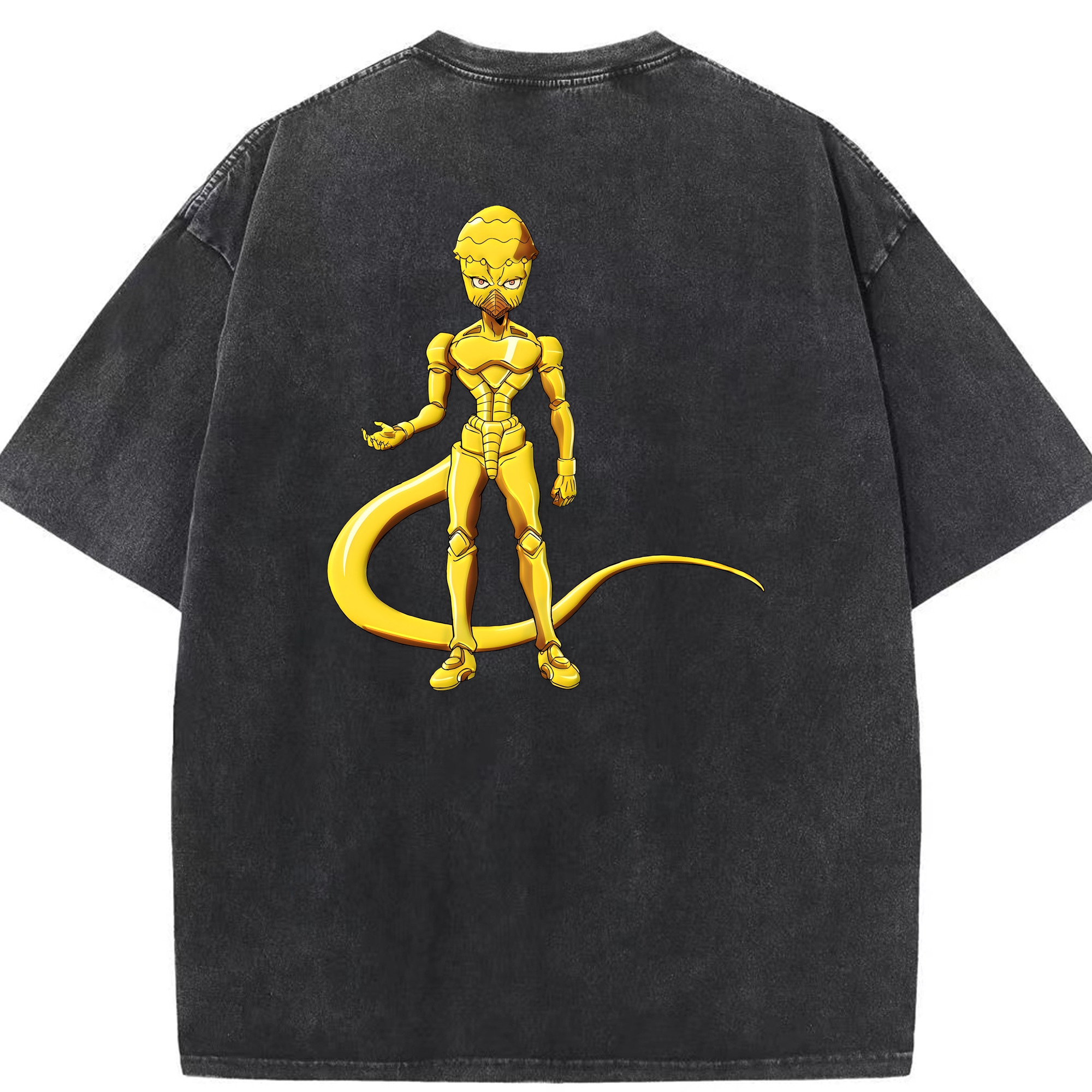 （画像用） ジョジョの奇妙な冒険 おといし あきら JoJo's Bizarre Adventure Akira Otoishi 綿100% ヴィンテージ風 半袖Tシャツ（背面プリント）