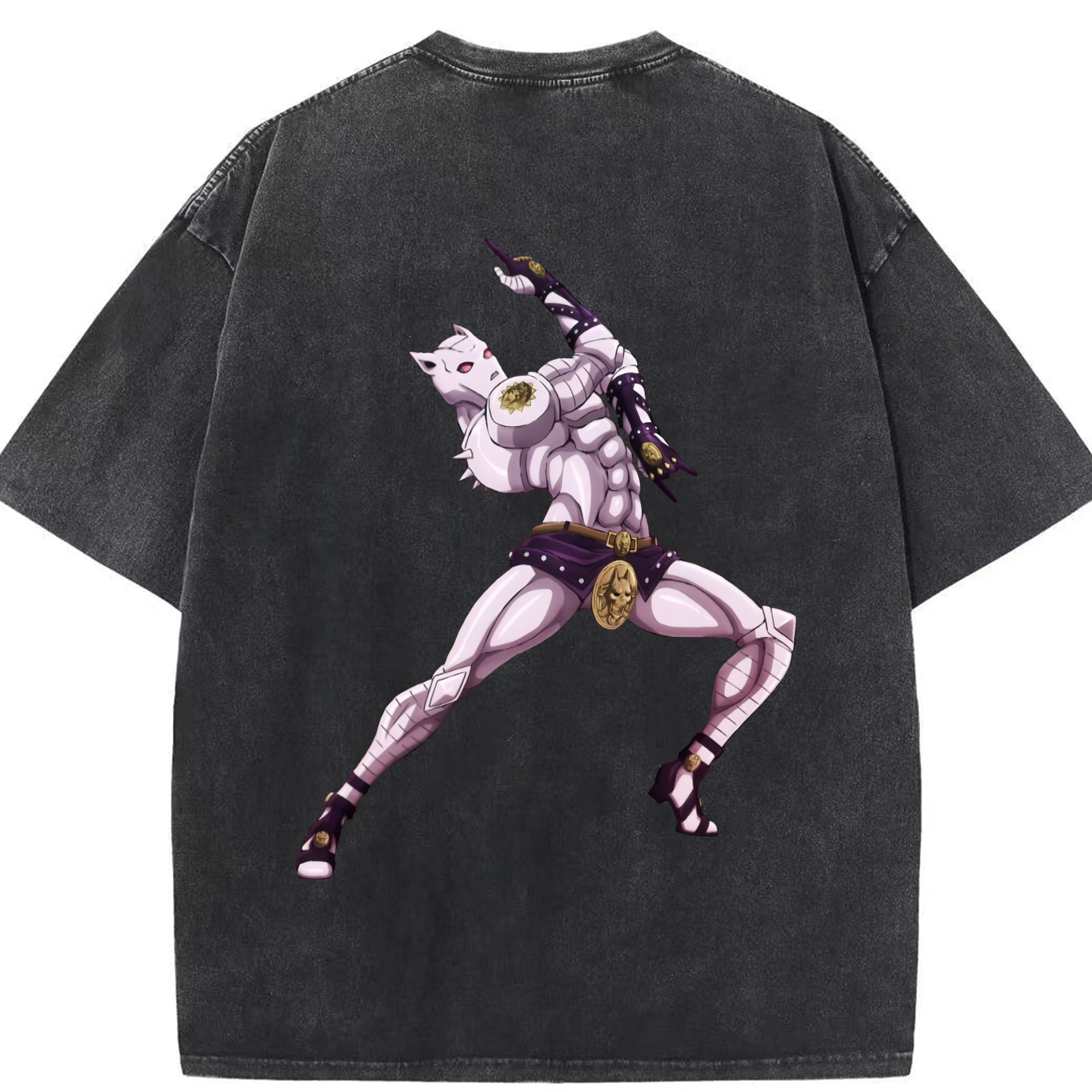 （画像用） ジョジョの奇妙な冒険 きら よしかげ JoJo's Bizarre Adventure Kira Yoshikage 綿100% ヴィンテージ風 半袖Tシャツ（背面プリント）