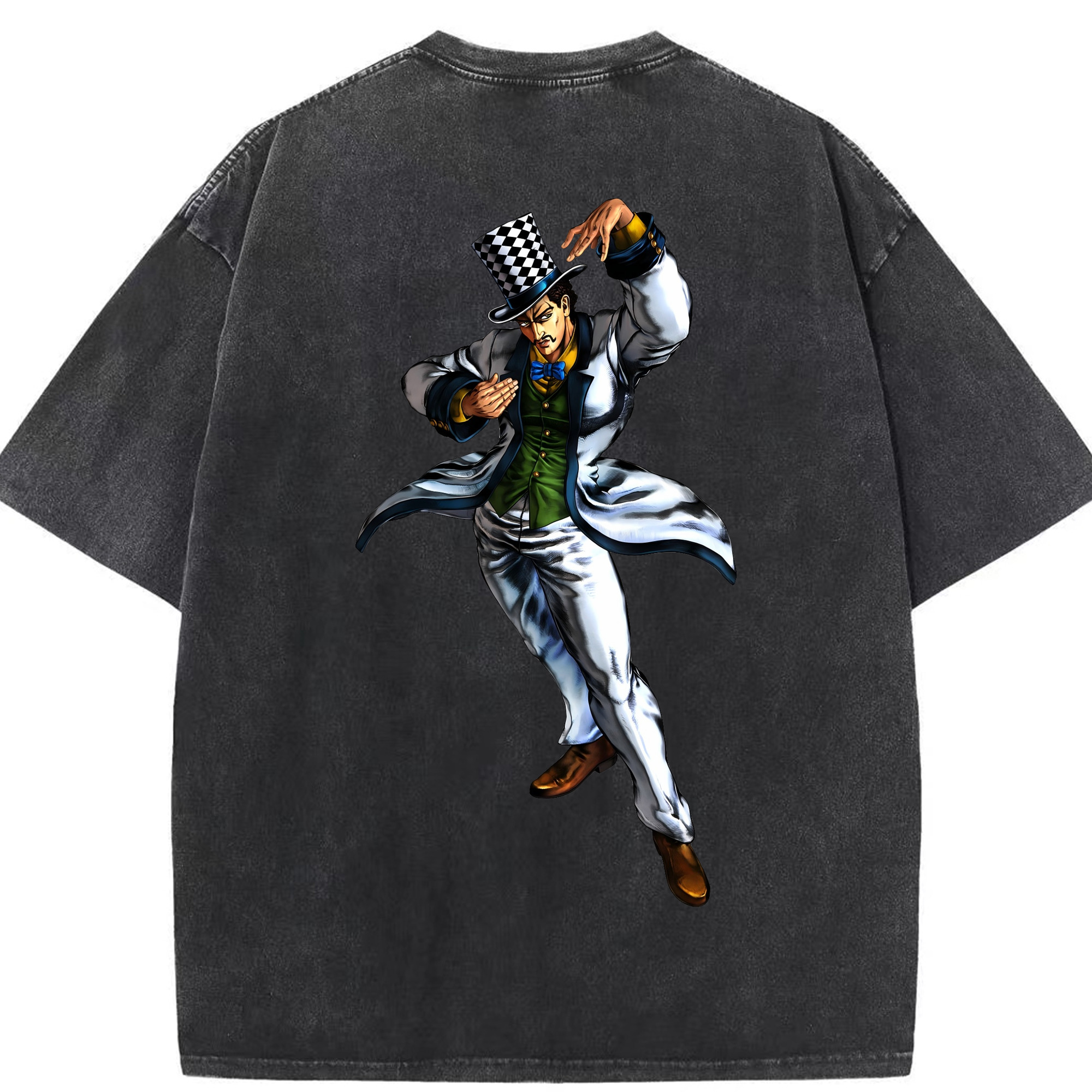 （画像用） ジョジョの奇妙な冒険 ウィル?アントニオ?ツェペリ JoJo's Bizarre Adventure Will Anthonio Zeppeli 綿100% ヴィンテージ風 半袖Tシャツ（背面プリント）