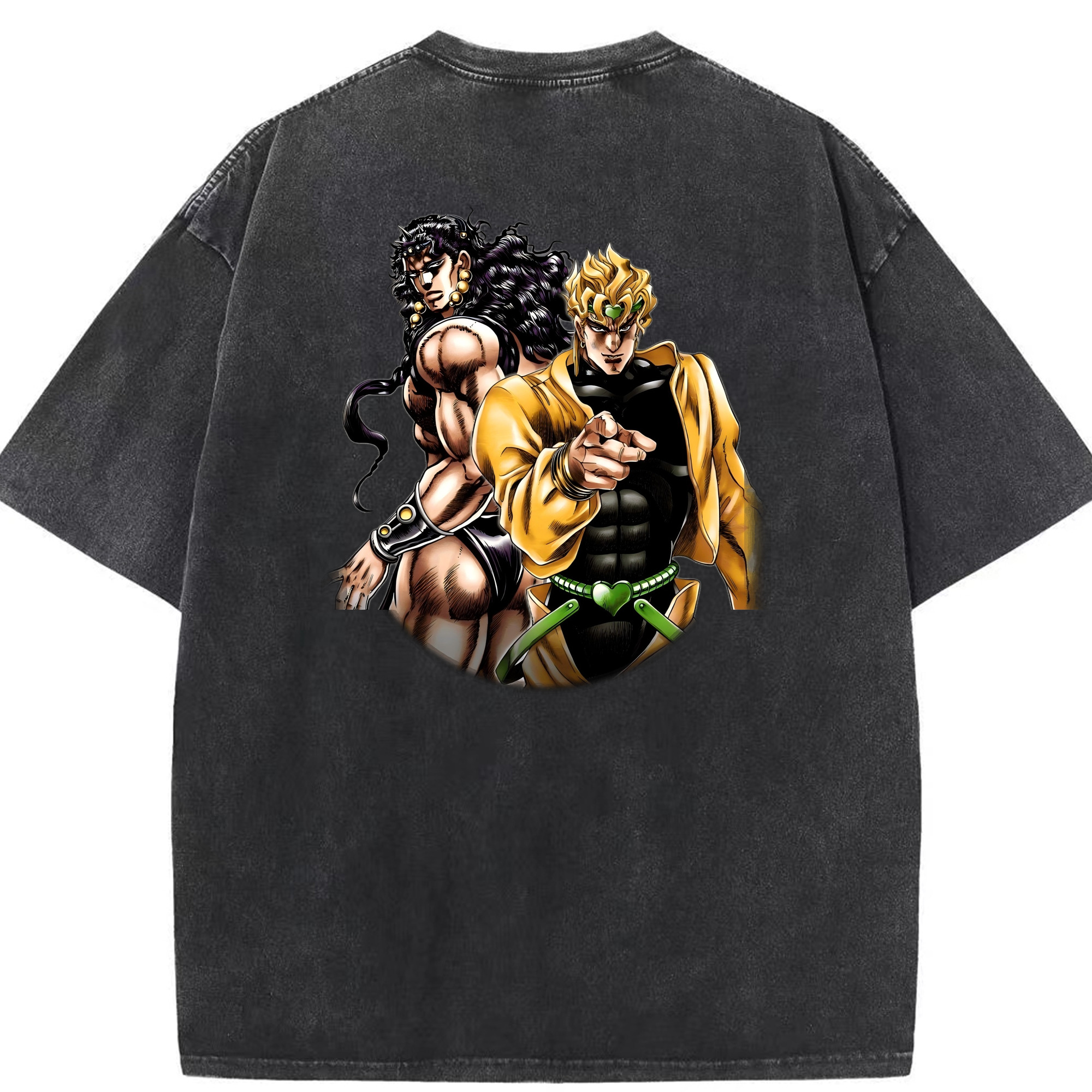 （画像用） ジョジョの奇妙な冒険 ディオ?ブランドー JoJo's Bizarre Adventure Dio Brando 綿100% ヴィンテージ風 半袖Tシャツ（背面プリント）