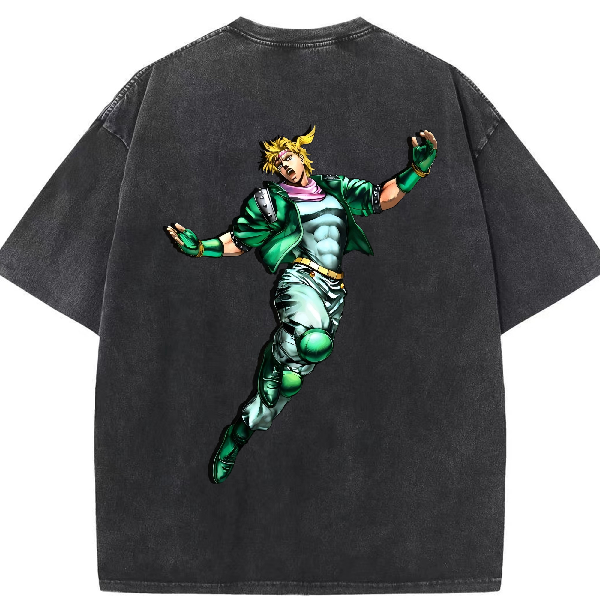 （画像用） ジョジョの奇妙な冒険 ディオ?ブランドー JoJo's Bizarre Adventure Dio Brando 綿100% ヴィンテージ風 半袖Tシャツ（背面プリント）