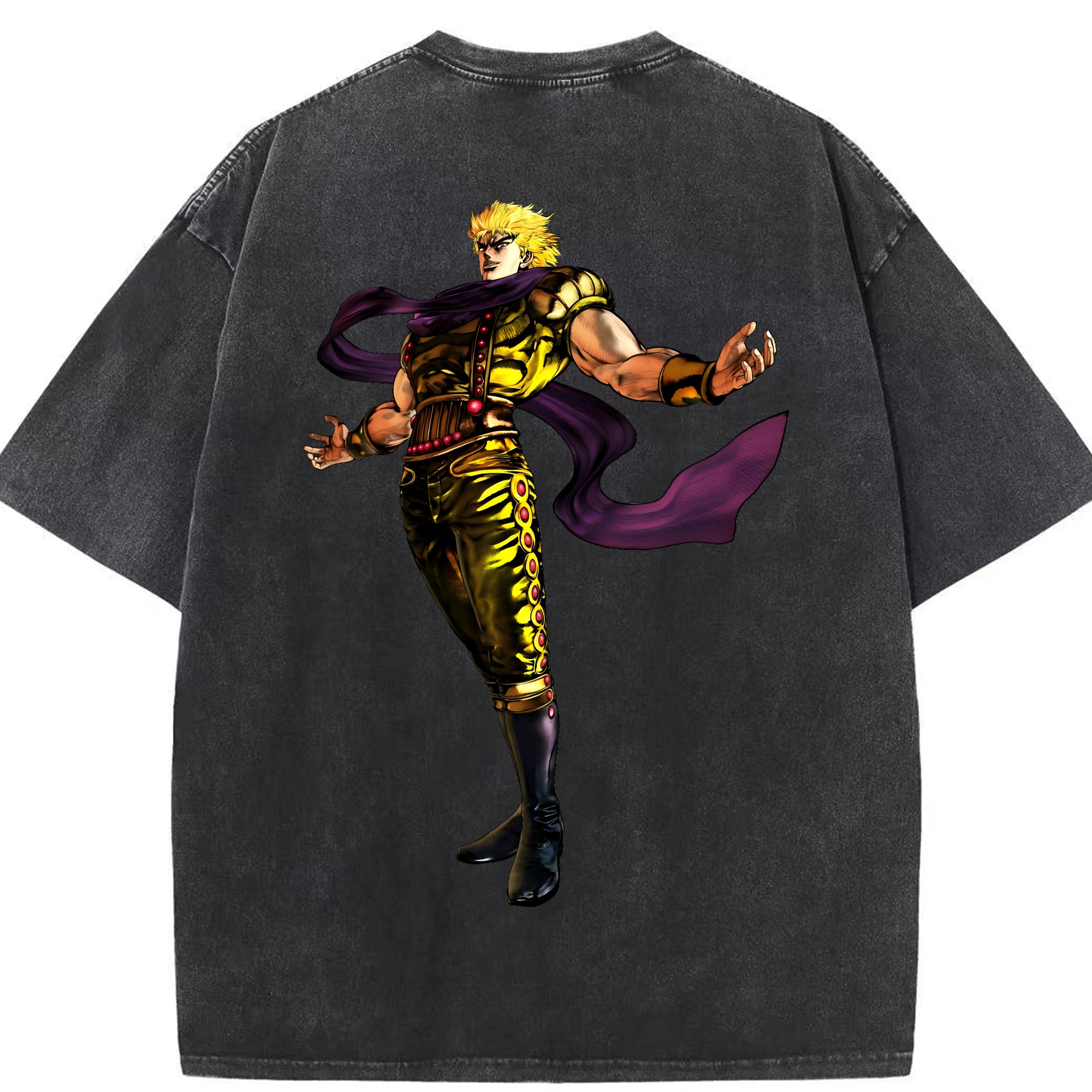 （画像用） ジョジョの奇妙な冒険 ディオ?ブランドー JoJo's Bizarre Adventure Dio Brando 綿100% ヴィンテージ風 半袖Tシャツ（背面プリント）