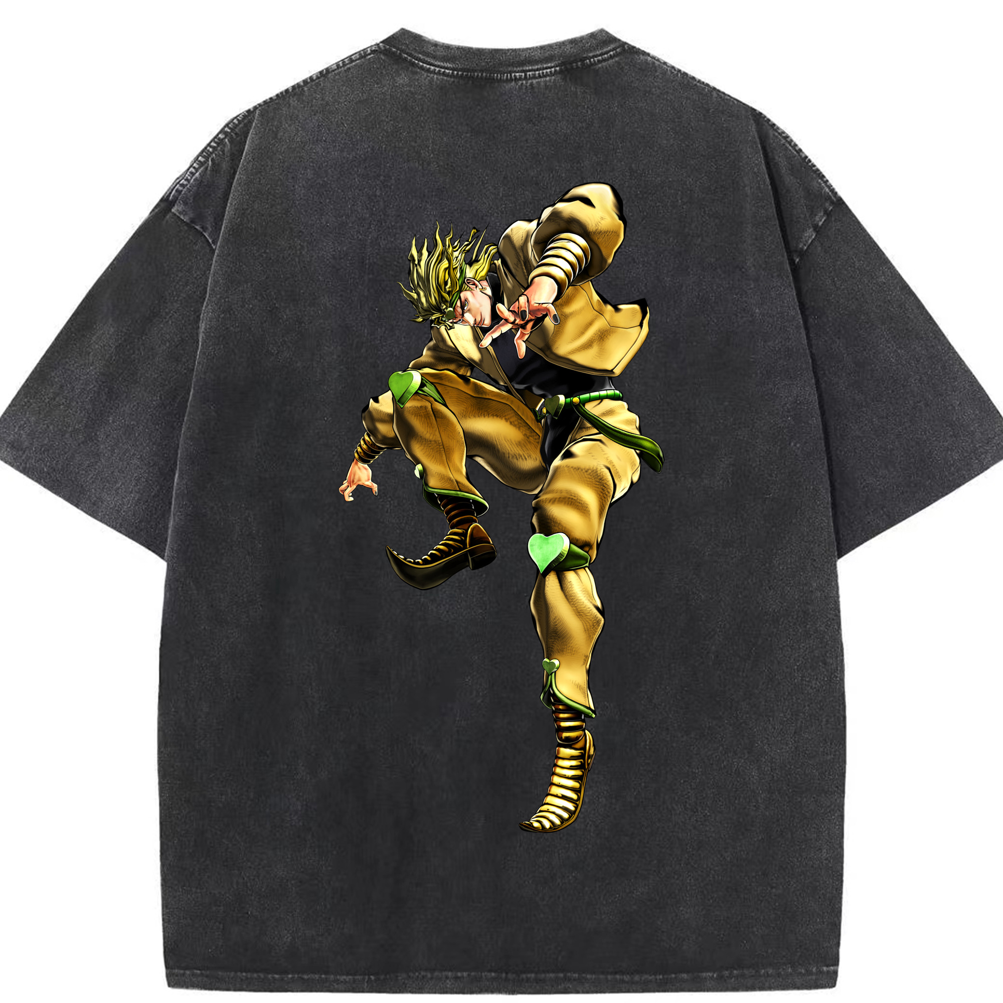 （画像用） ジョジョの奇妙な冒険 ディオ?ブランドー JoJo's Bizarre Adventure Dio Brando 綿100% ヴィンテージ風 半袖Tシャツ（背面プリント）