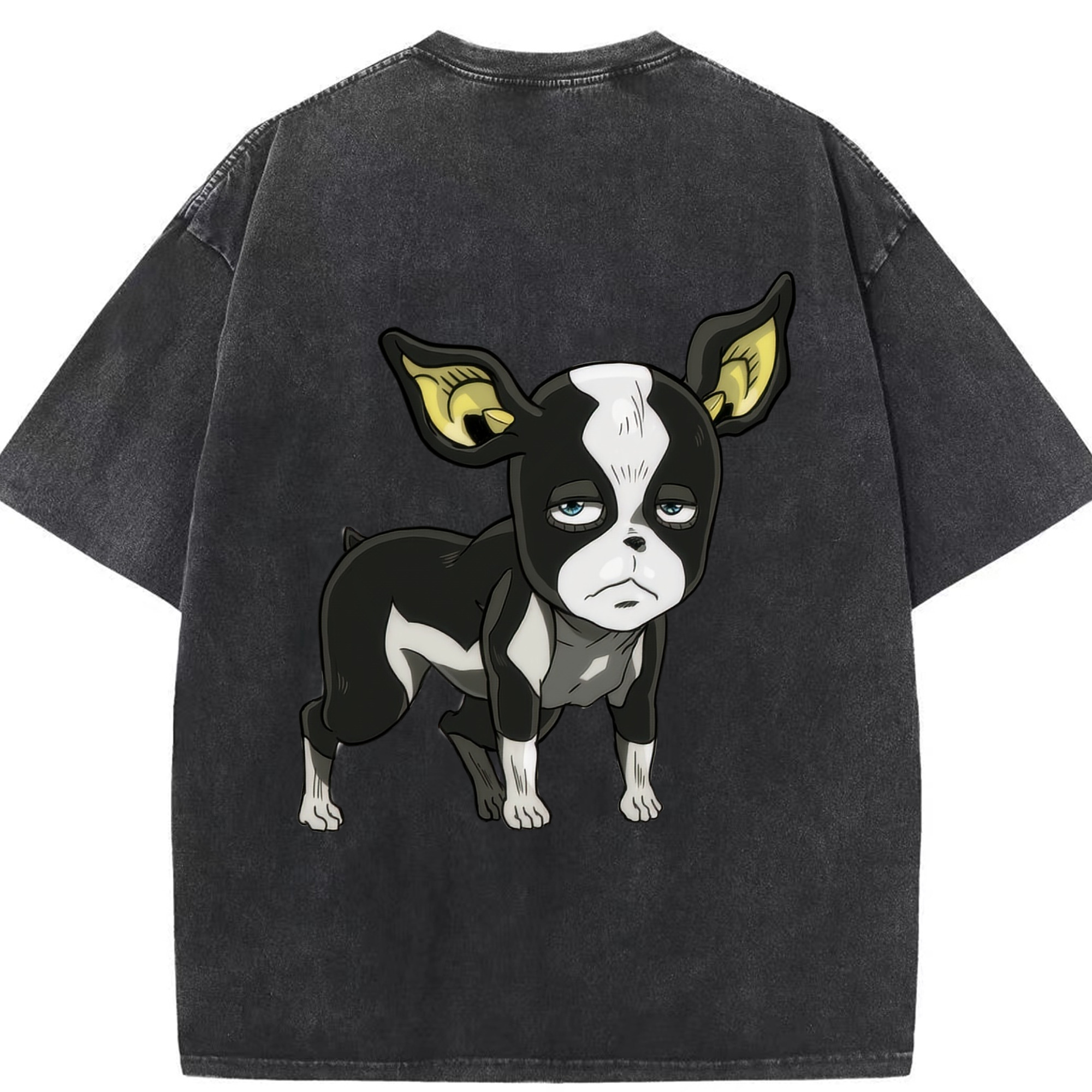 （画像用） ジョジョの奇妙な冒険 イギー JoJo's Bizarre Adventure Iggy 綿100% ヴィンテージ風 半袖Tシャツ（背面プリント）