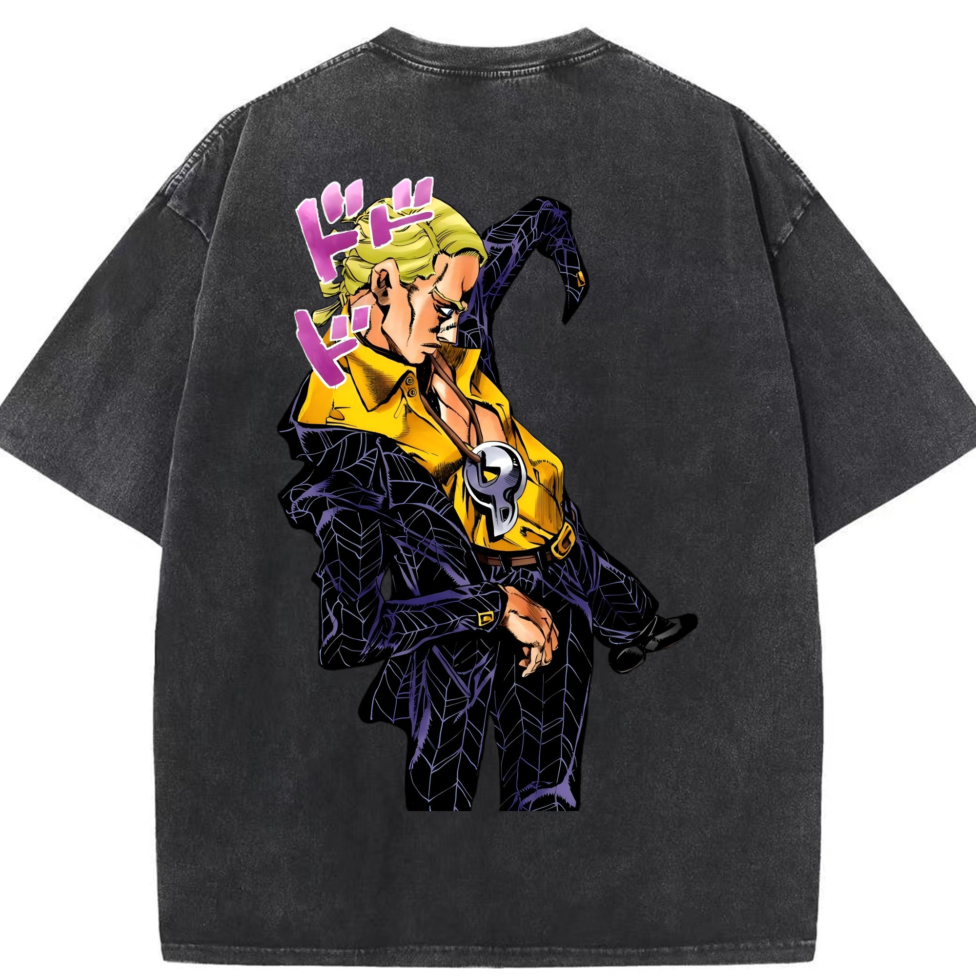 （画像用） ジョジョの奇妙な冒険 プロシュート JoJo's Bizarre Adventure Prosciutto 綿100% ヴィンテージ風 半袖Tシャツ（背面プリント）