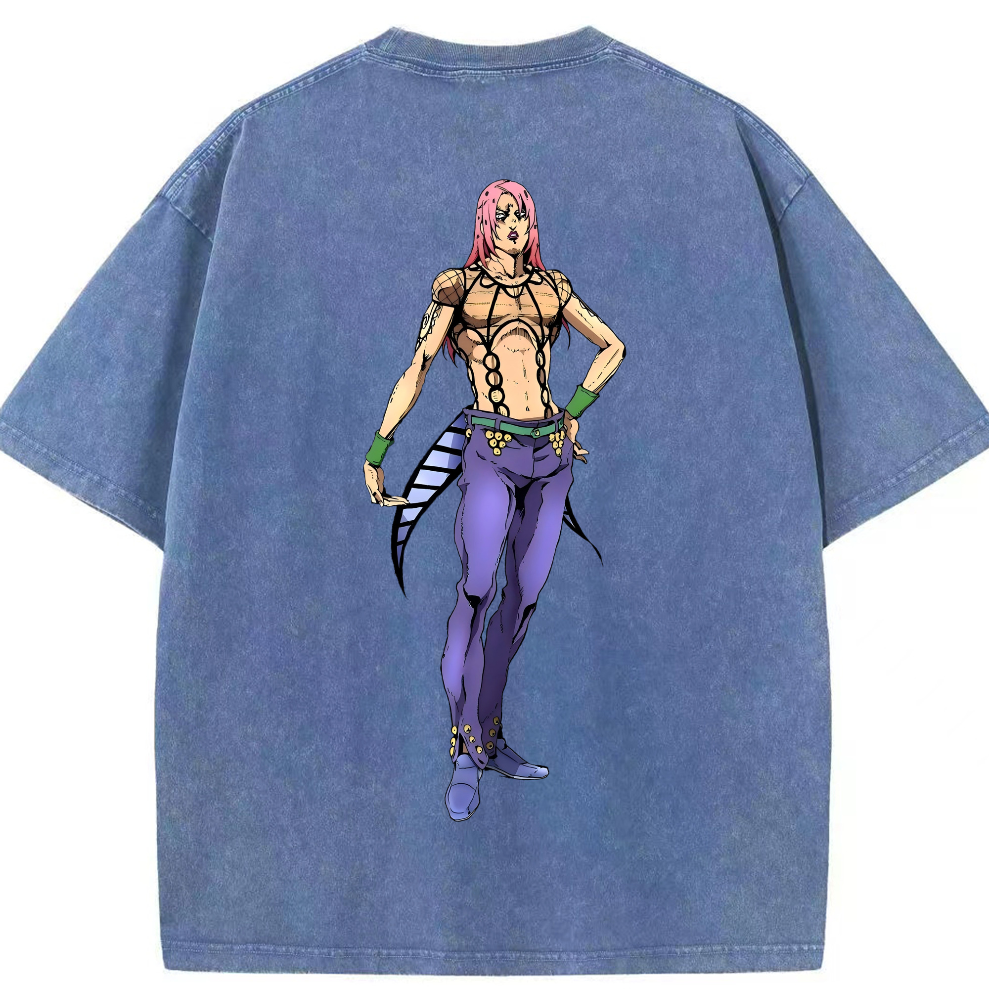 （画像用） ジョジョの奇妙な冒険 ビネガー?ドッピオ JoJo's Bizarre Adventure Vinegar Doppio 綿100% ヴィンテージ風 半袖Tシャツ（背面プリント）
