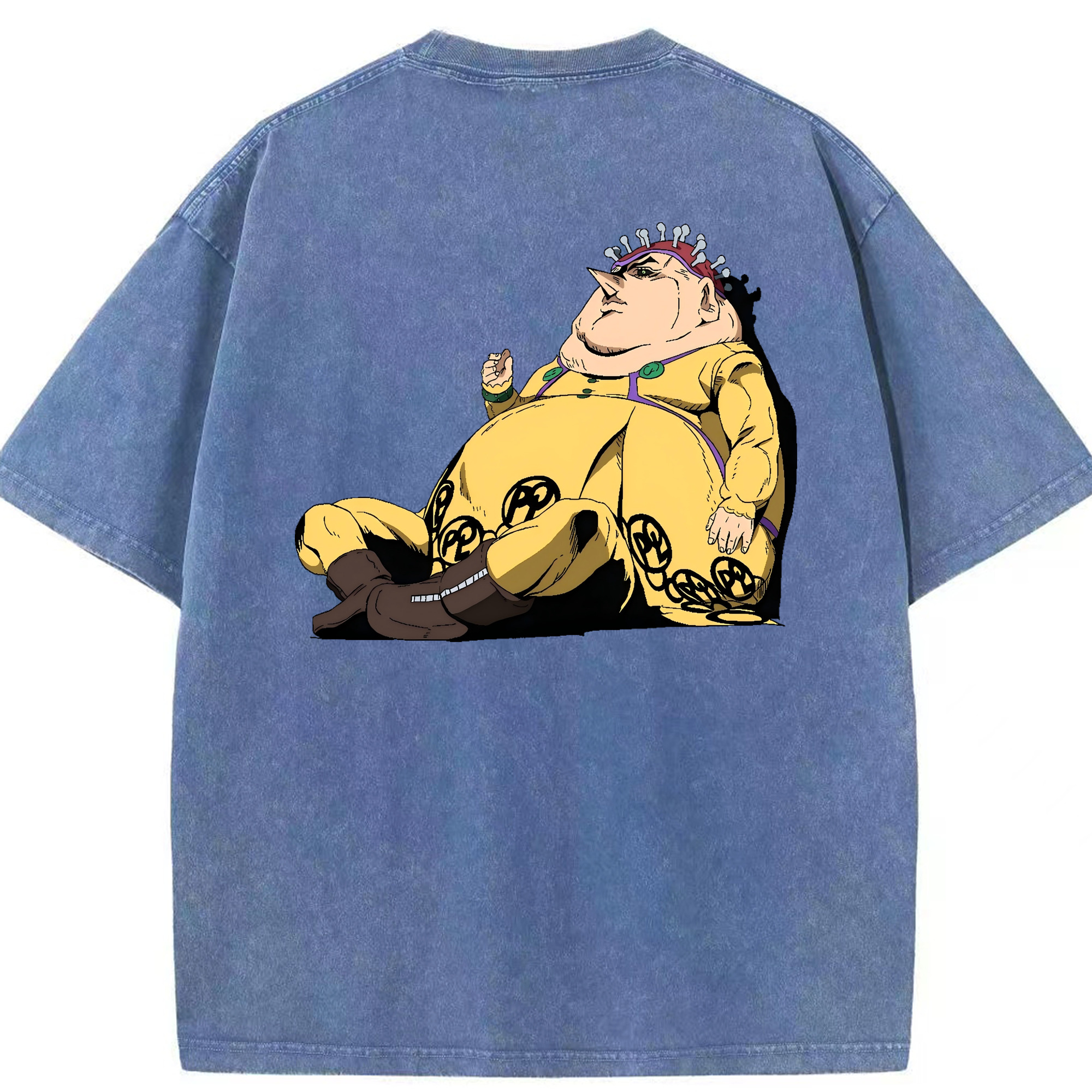 （画像用） ジョジョの奇妙な冒険 ポルポ JoJo's Bizarre Adventure Polpo 綿100% ヴィンテージ風 半袖Tシャツ（背面プリント）