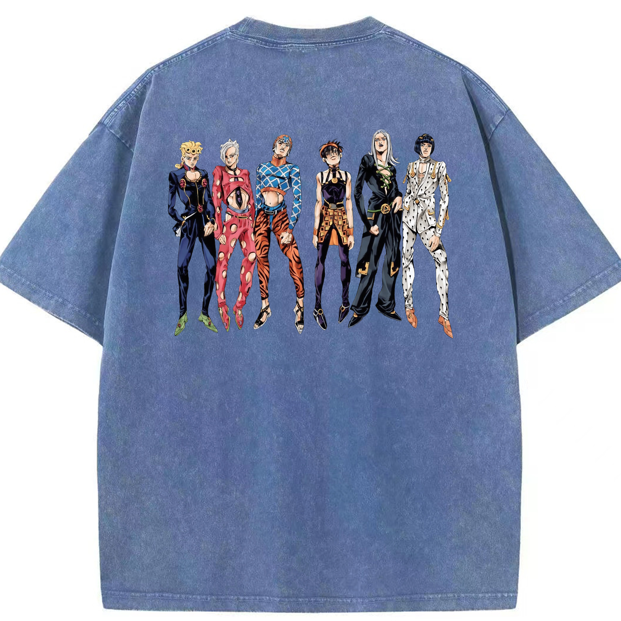 （画像用） ジョジョの奇妙な冒険 JoJo's Bizarre Adventure 綿100% ヴィンテージ風 半袖Tシャツ（背面プリント）