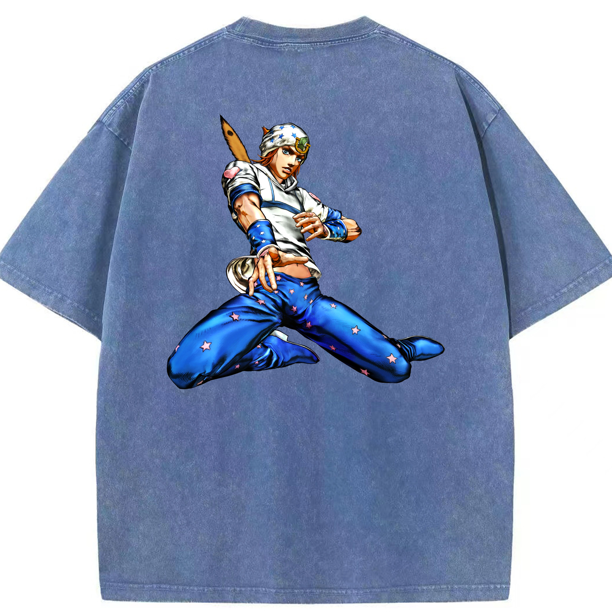 （画像用） ジョジョの奇妙な冒険 ジョナサン?ジョースター JoJo's Bizarre Adventure Jonathan Joestar 綿100% ヴィンテージ風 半袖Tシャツ（背面プリント）