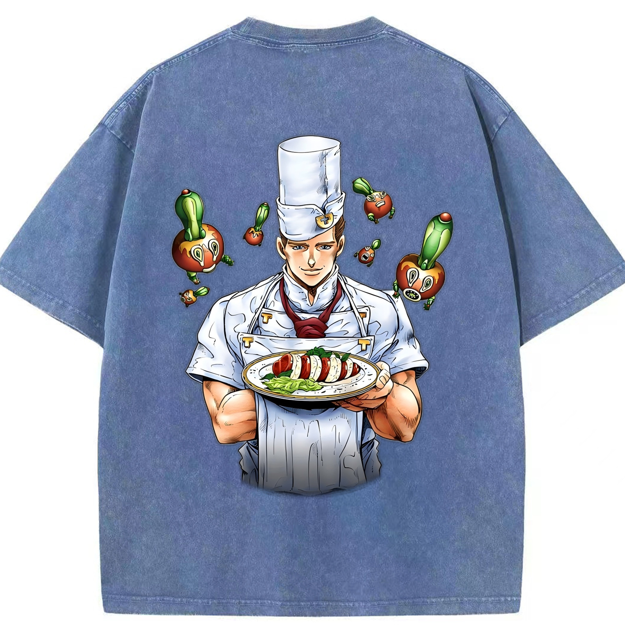 （画像用） ジョジョの奇妙な冒険 Tonio Trussardi JoJo's Bizarre Adventure トニオ?トラッサルディ 綿100% ヴィンテージ風 半袖Tシャツ（背面プリント）
