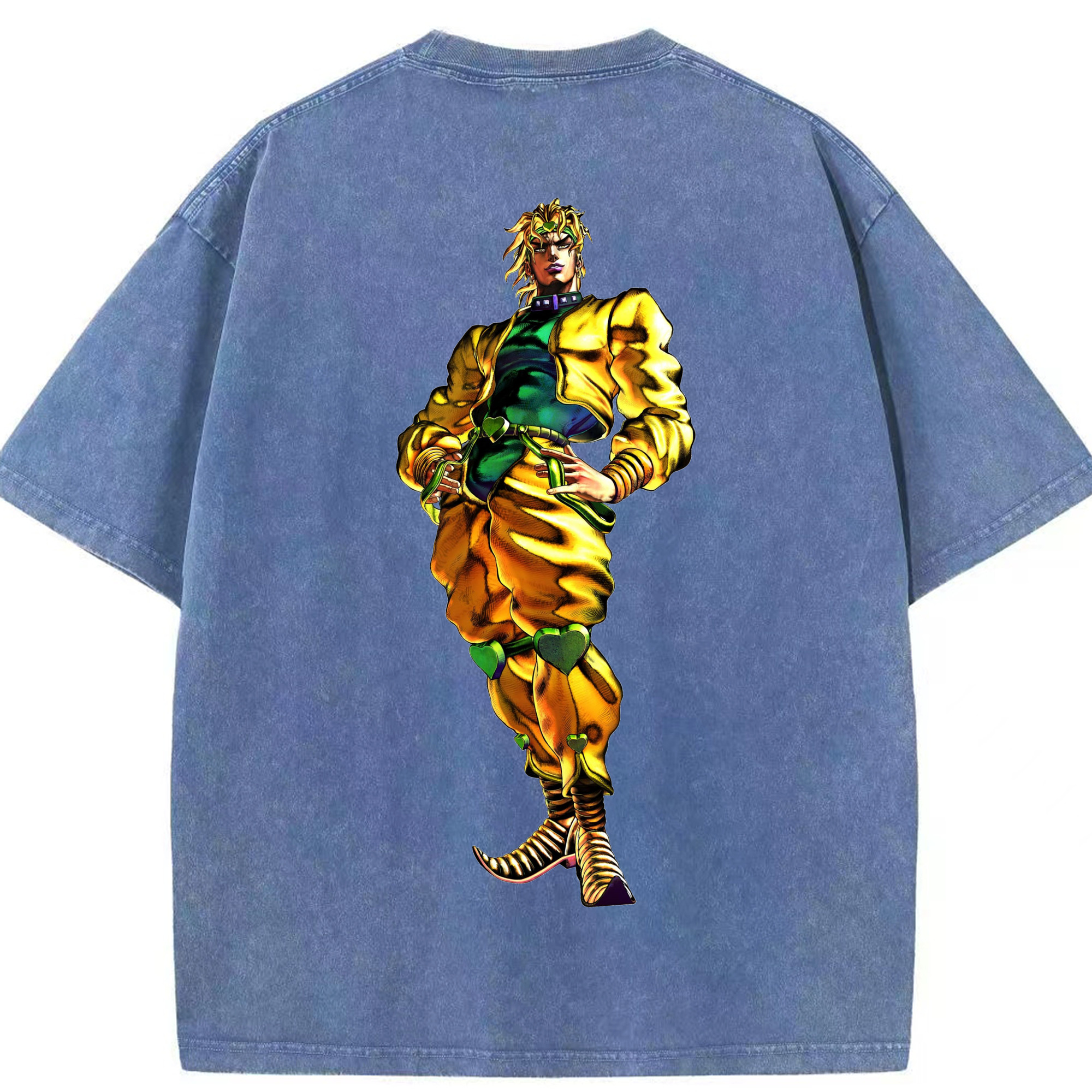 （画像用） ジョジョの奇妙な冒険 ディオ?ブランドー JoJo's Bizarre Adventure Dio Brando 綿100% ヴィンテージ風 半袖Tシャツ（背面プリント）