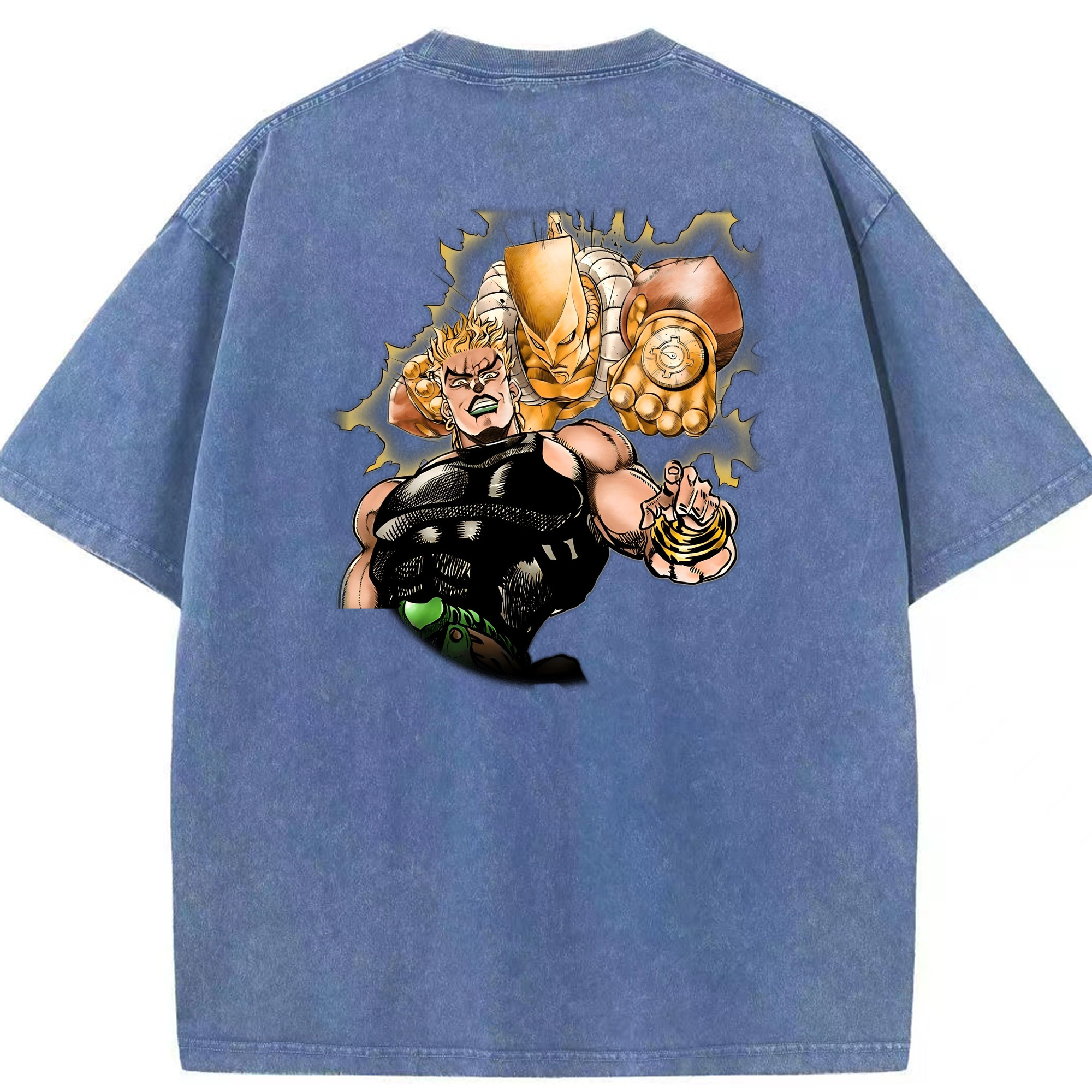 （画像用） ジョジョの奇妙な冒険 ディオ?ブランドー JoJo's Bizarre Adventure Dio Brando 綿100% ヴィンテージ風 半袖Tシャツ（背面プリント）