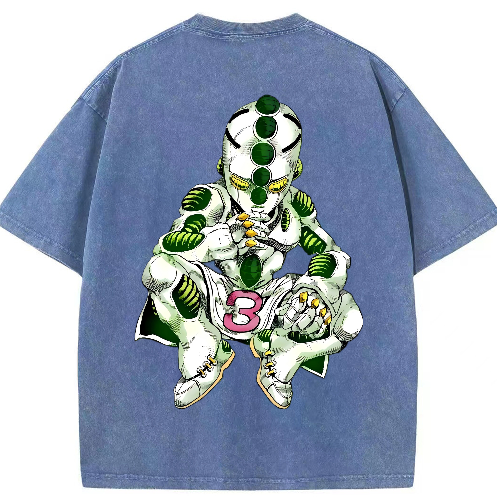 （画像用） ジョジョの奇妙な冒険 広瀨康一 JoJo's Bizarre Adventure Hirose Koichi 綿100% ヴィンテージ風 半袖Tシャツ（背面プリント）